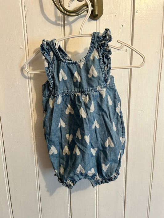 Carters 3m denim heart romper