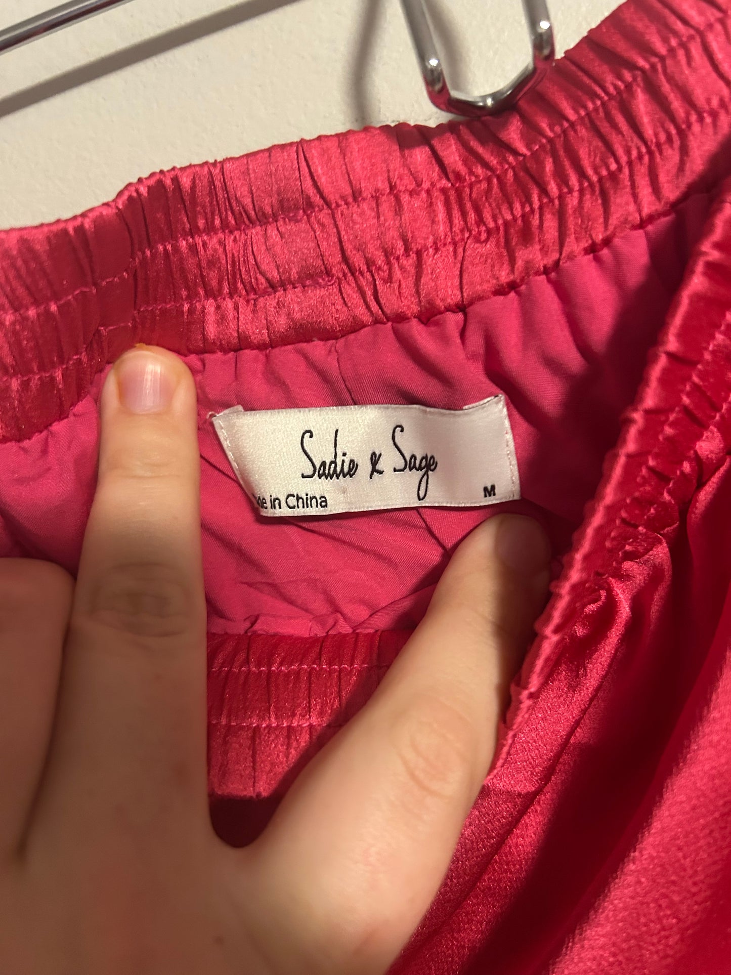Sadie & sage medium pink silk wide leg pants