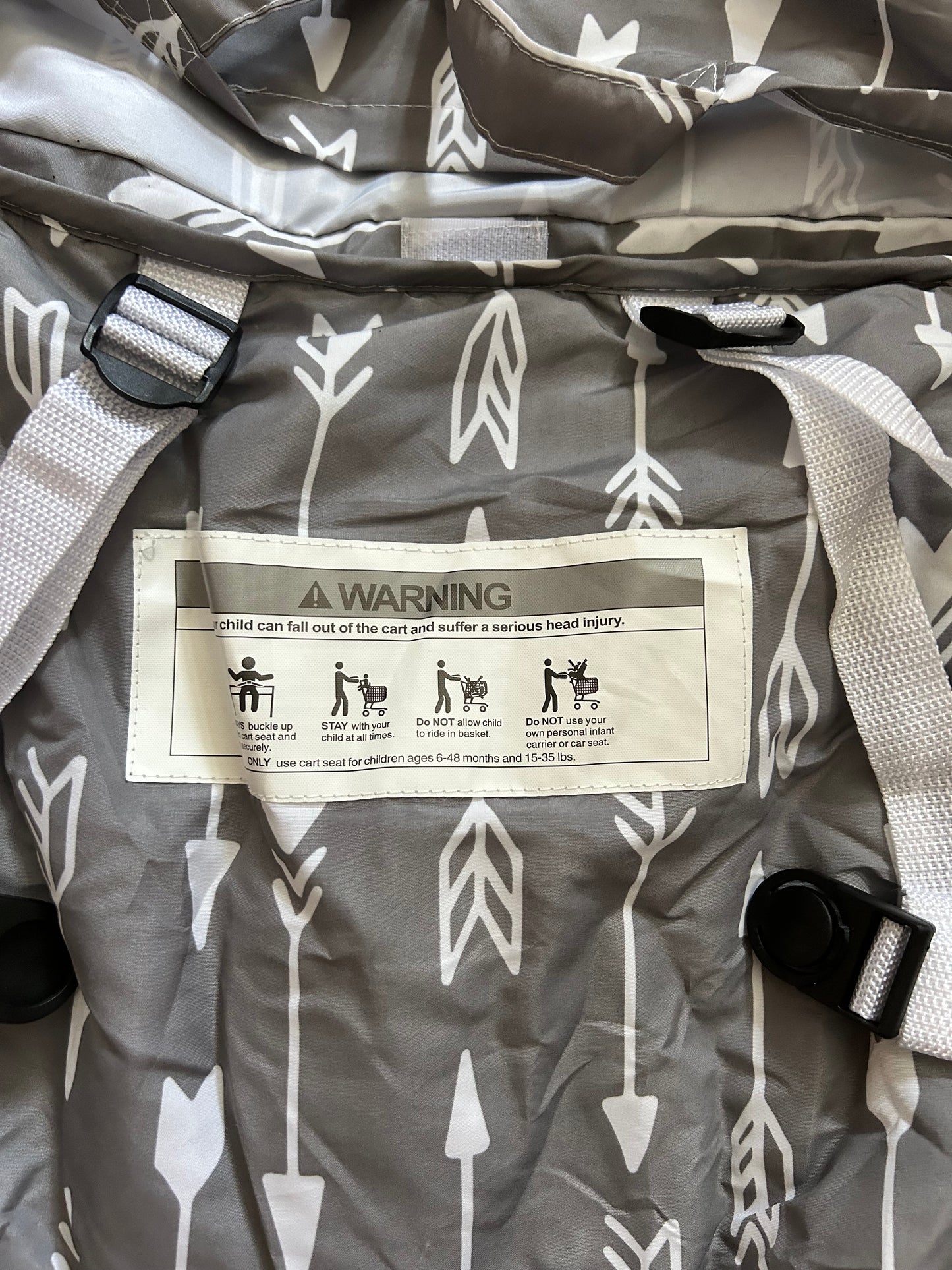 Grey arrow shopping cart cover