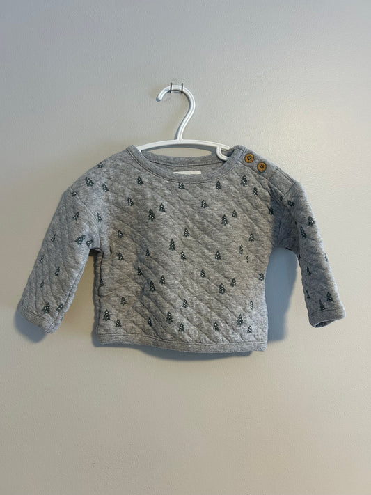 Little planet carters 6m grey tree quilted sweater