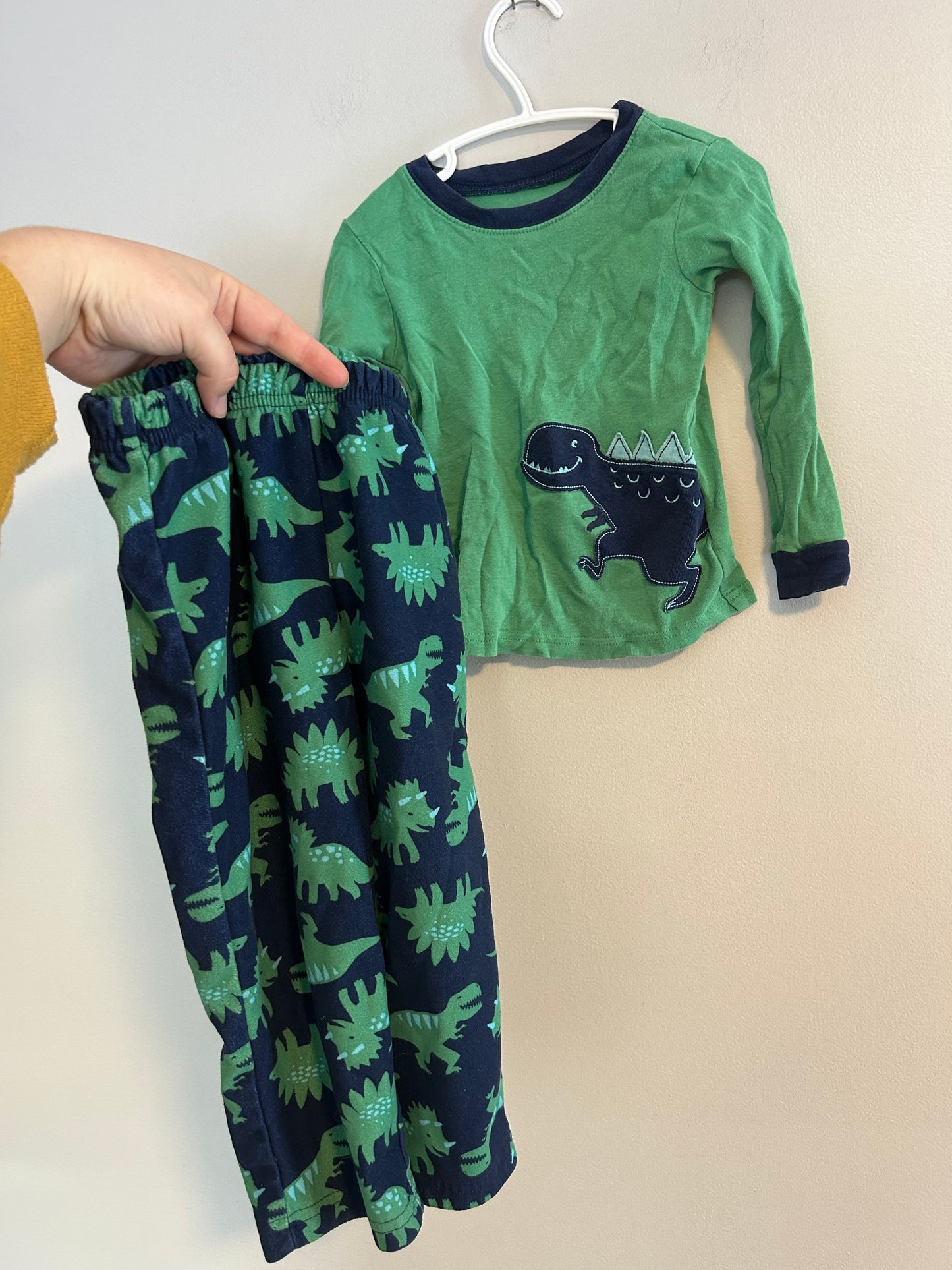 Carters 3t green & blue Dino 2pc Dino sleep set
