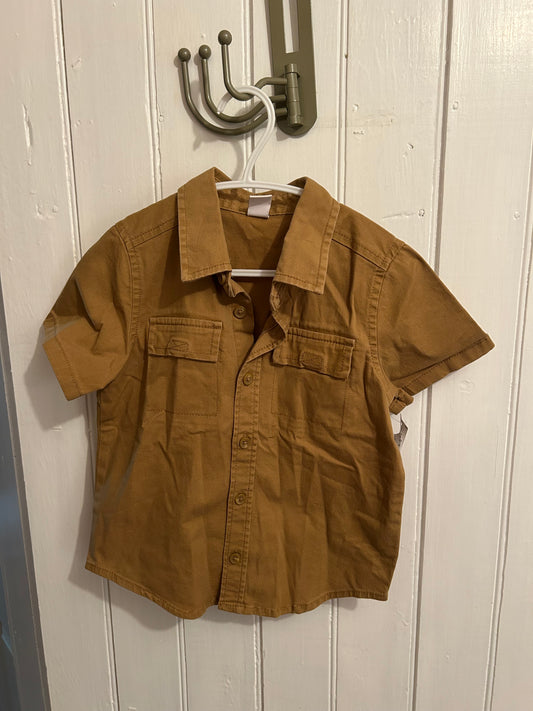 NEW old navy 3t brown button up shirt