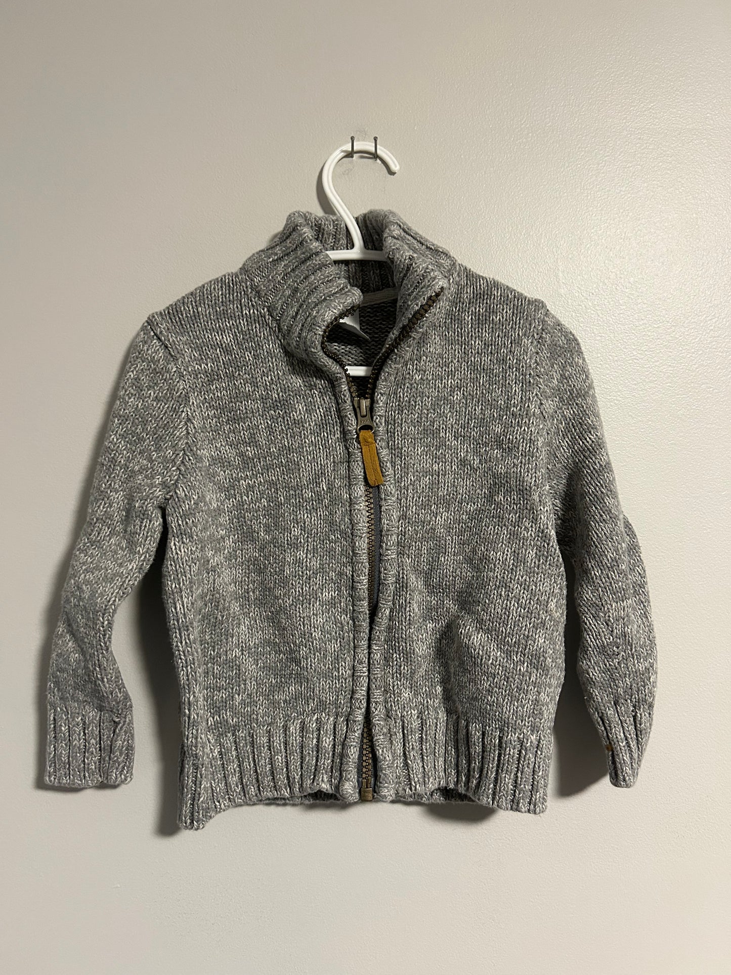 Carters 2t grey knit zip up sweater