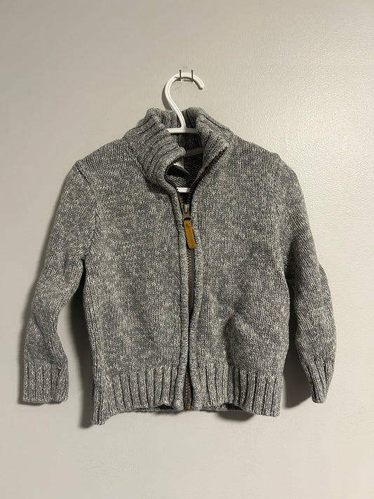Carters 2t grey knit zip up sweater