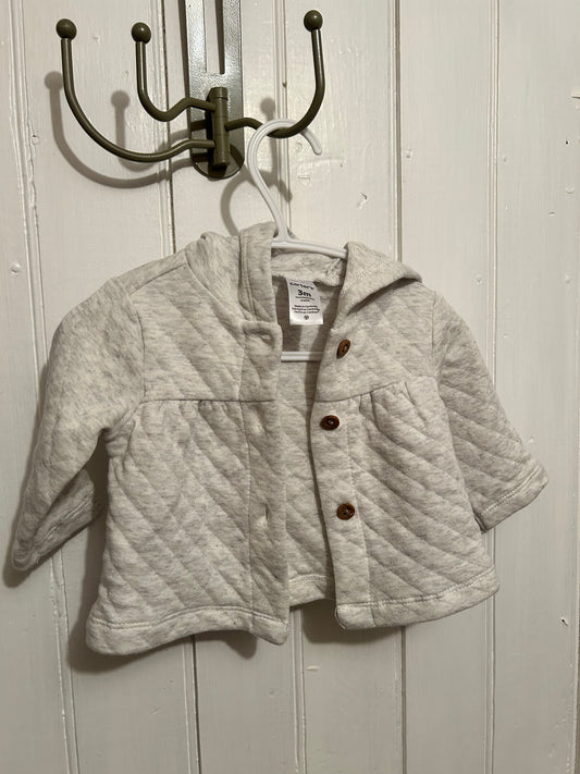 Carters 3m grey quilted cardigan