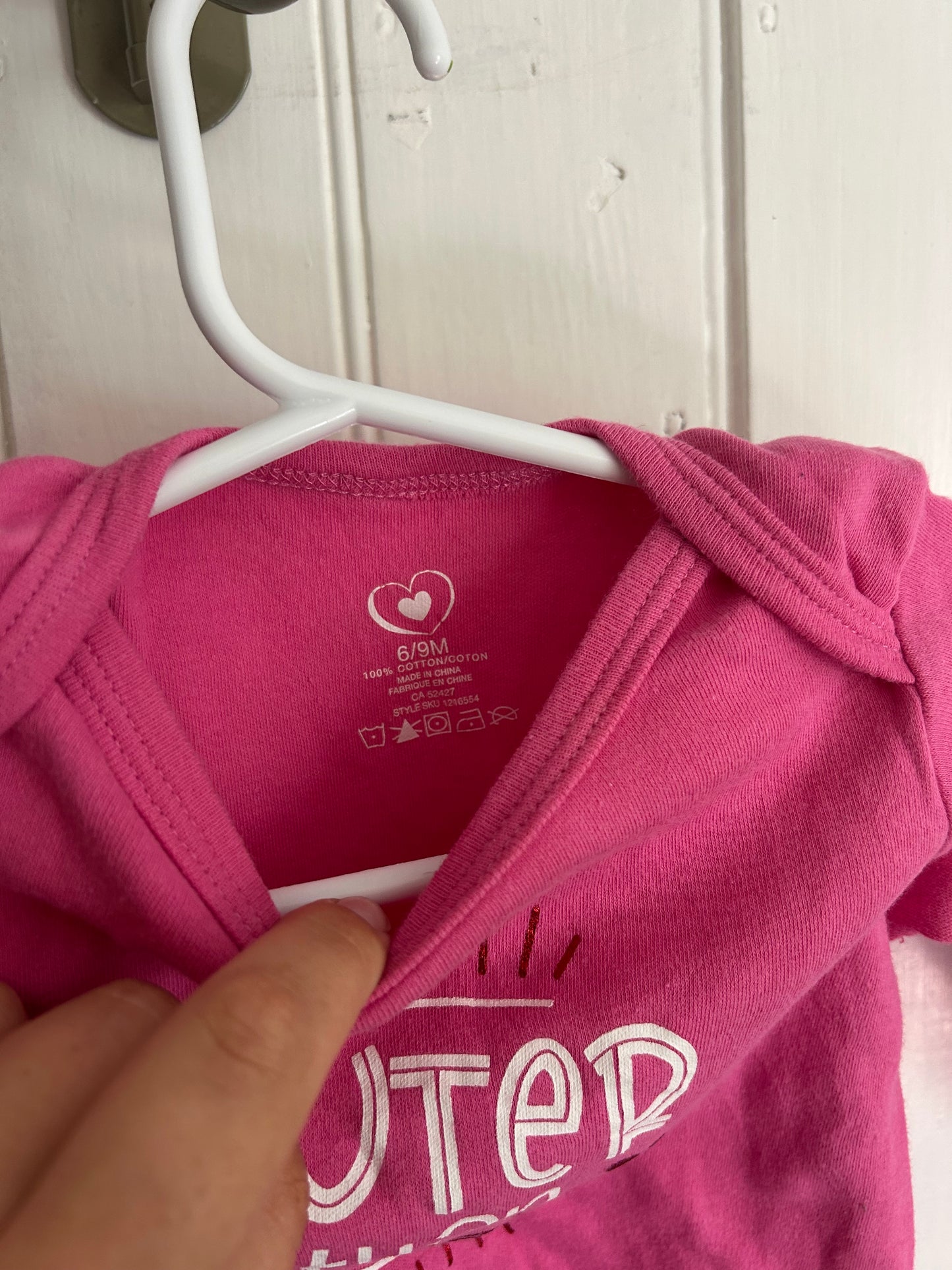 George 6/9m pink cuter than Cupid onesie