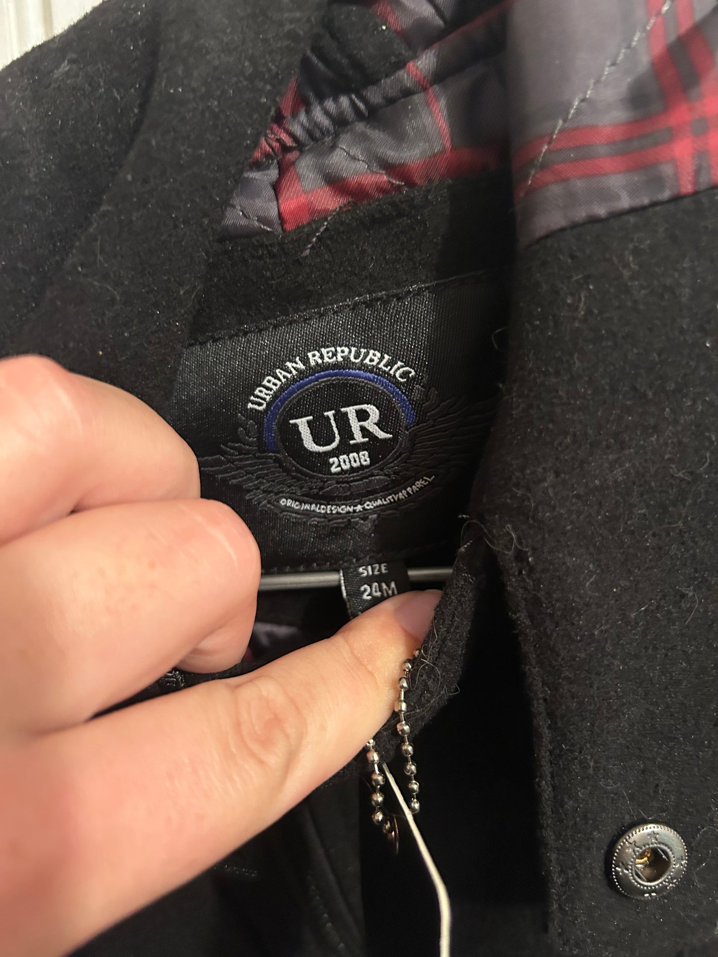 NEW urban republic 24m black felt pea coat