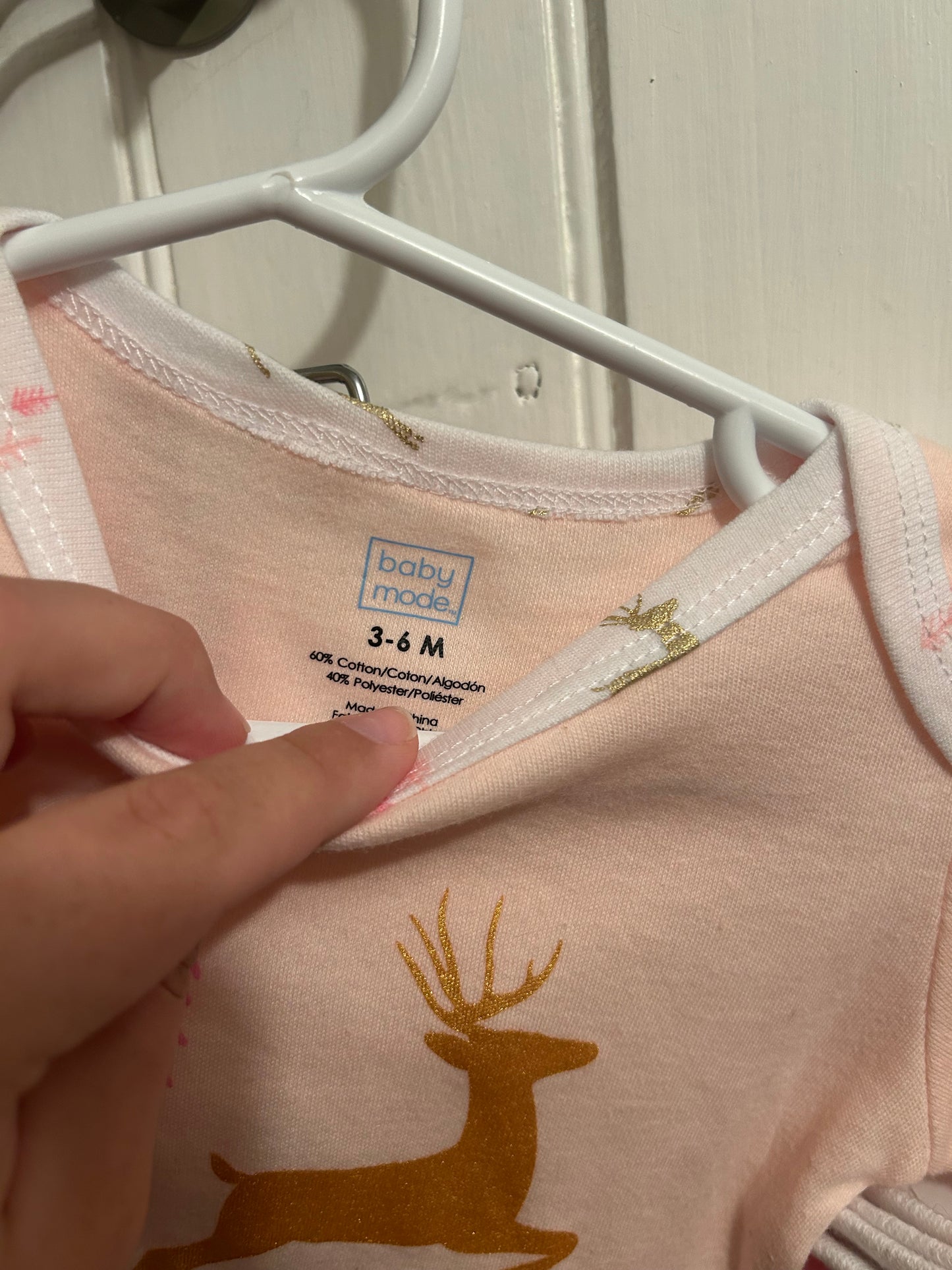 NEW Baby mode 3/6m pink deer set