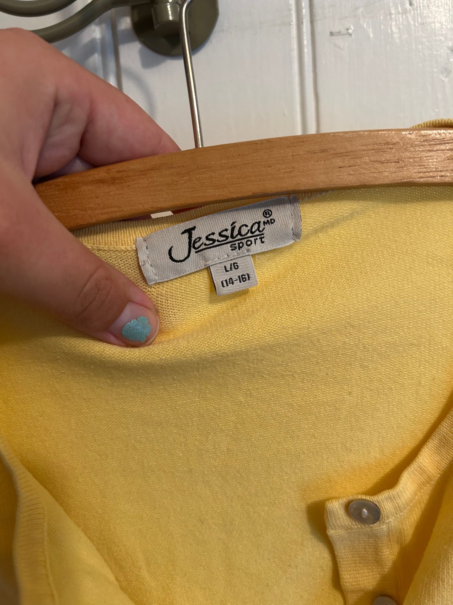 Vintage Jessica large yellow button up crop cardigan
