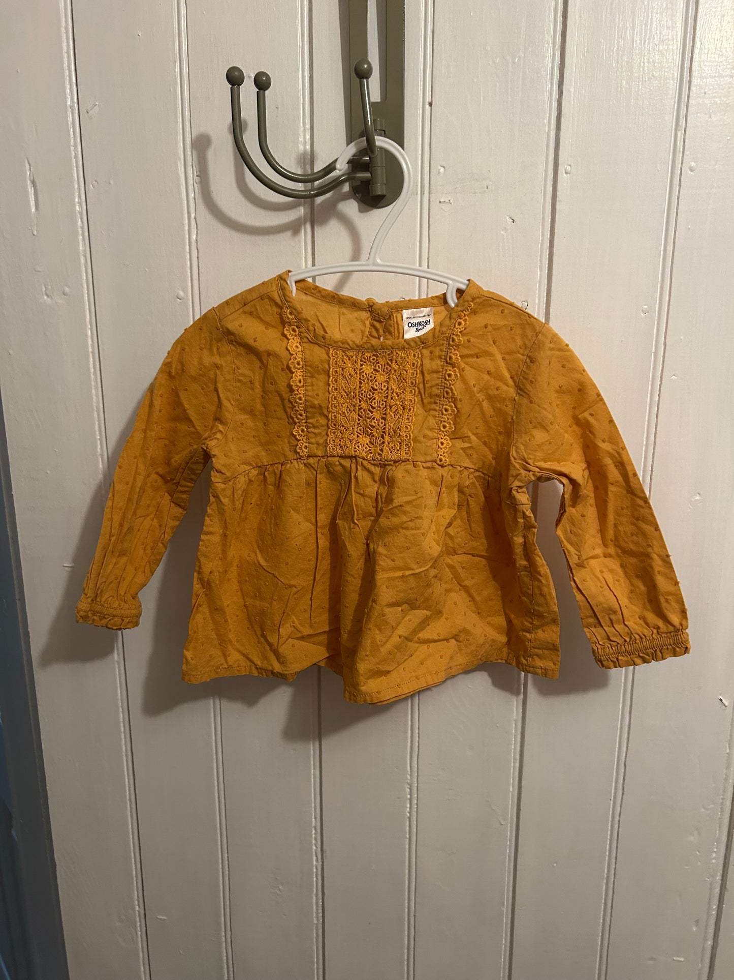 Oshkosh 18m yellow polka dot blouse