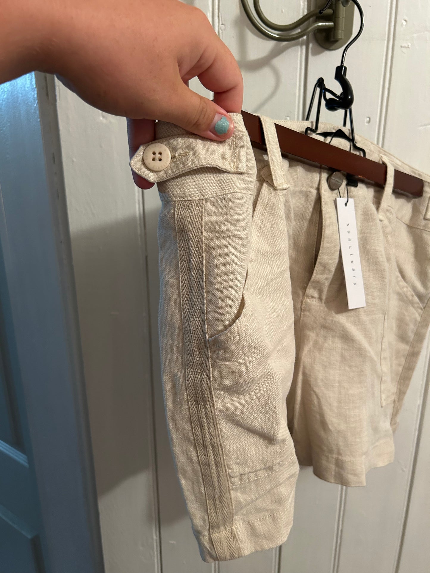 NEW sanctuary 28 tan linen shorts