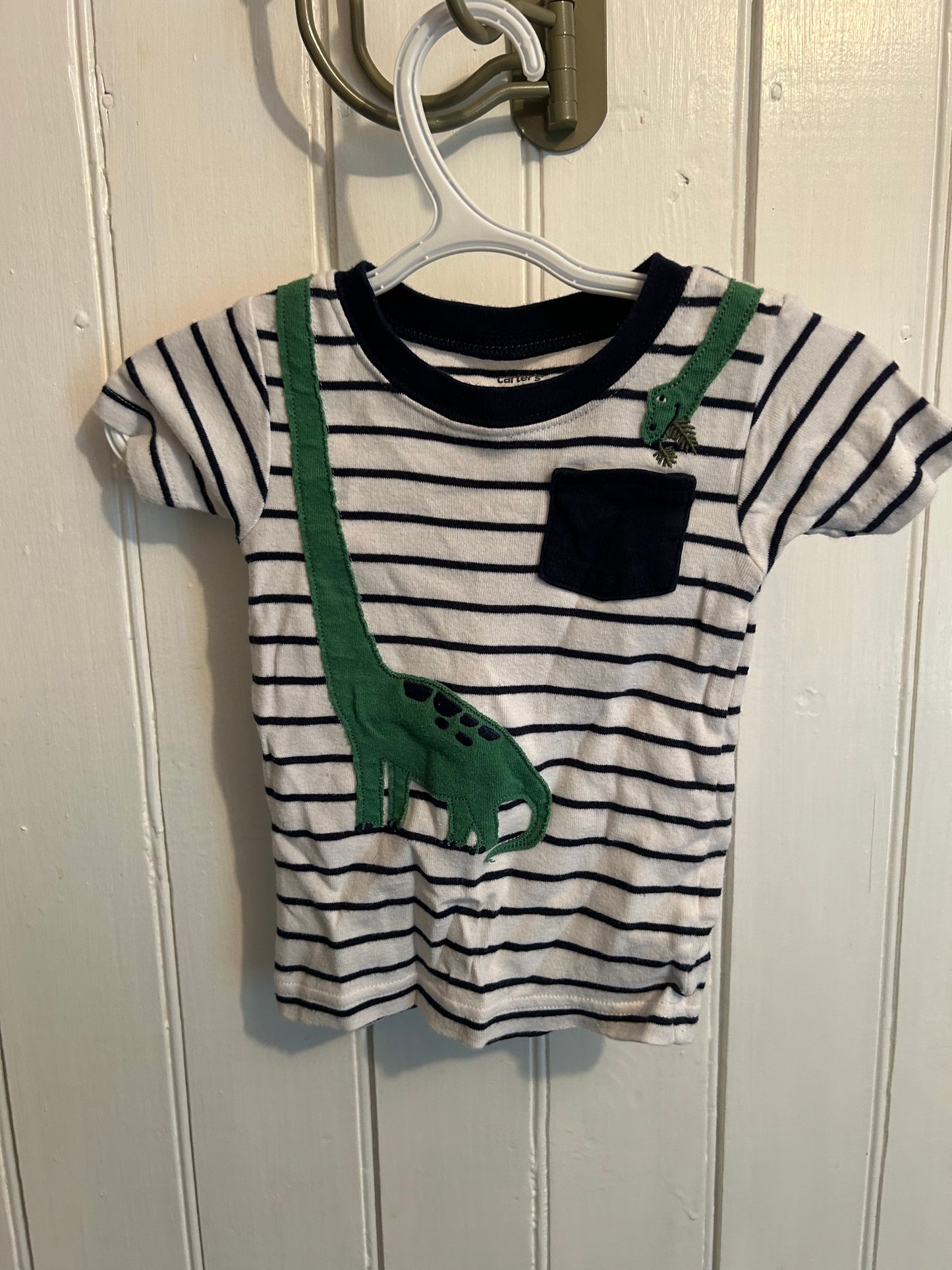 Carters 12m striped Dino tshirt