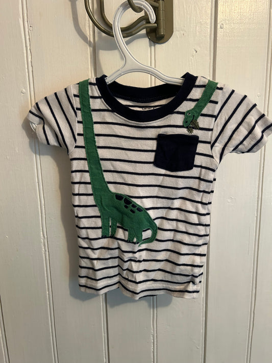 Carters 12m striped Dino tshirt