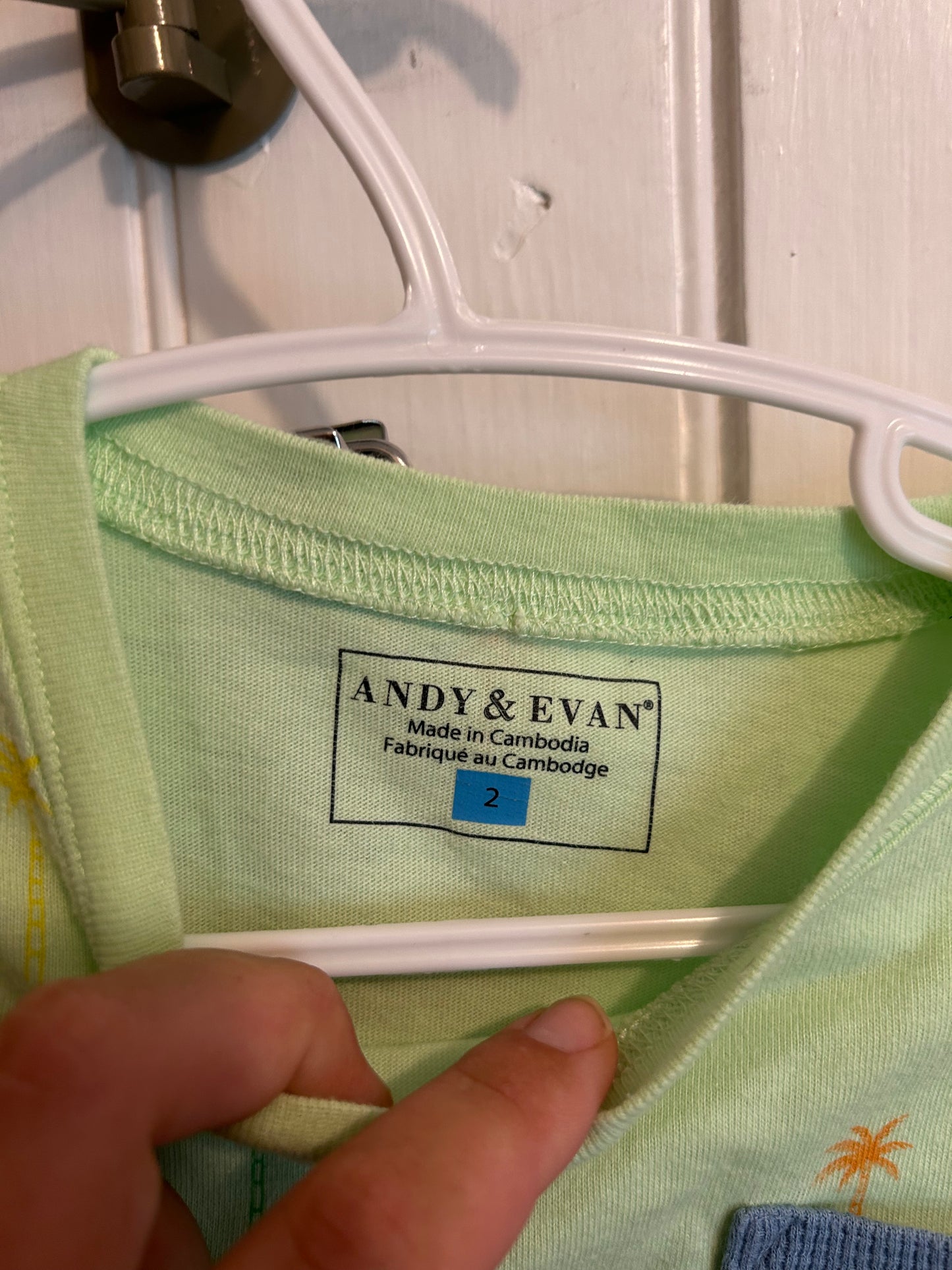 Andy & Evan 2t green palm tree matching set