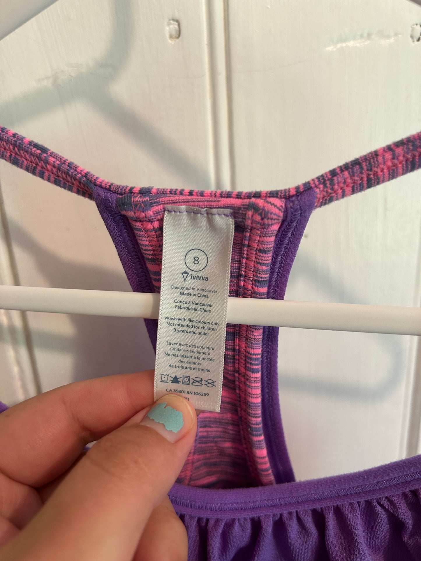 Ivivva 8 purple tank top