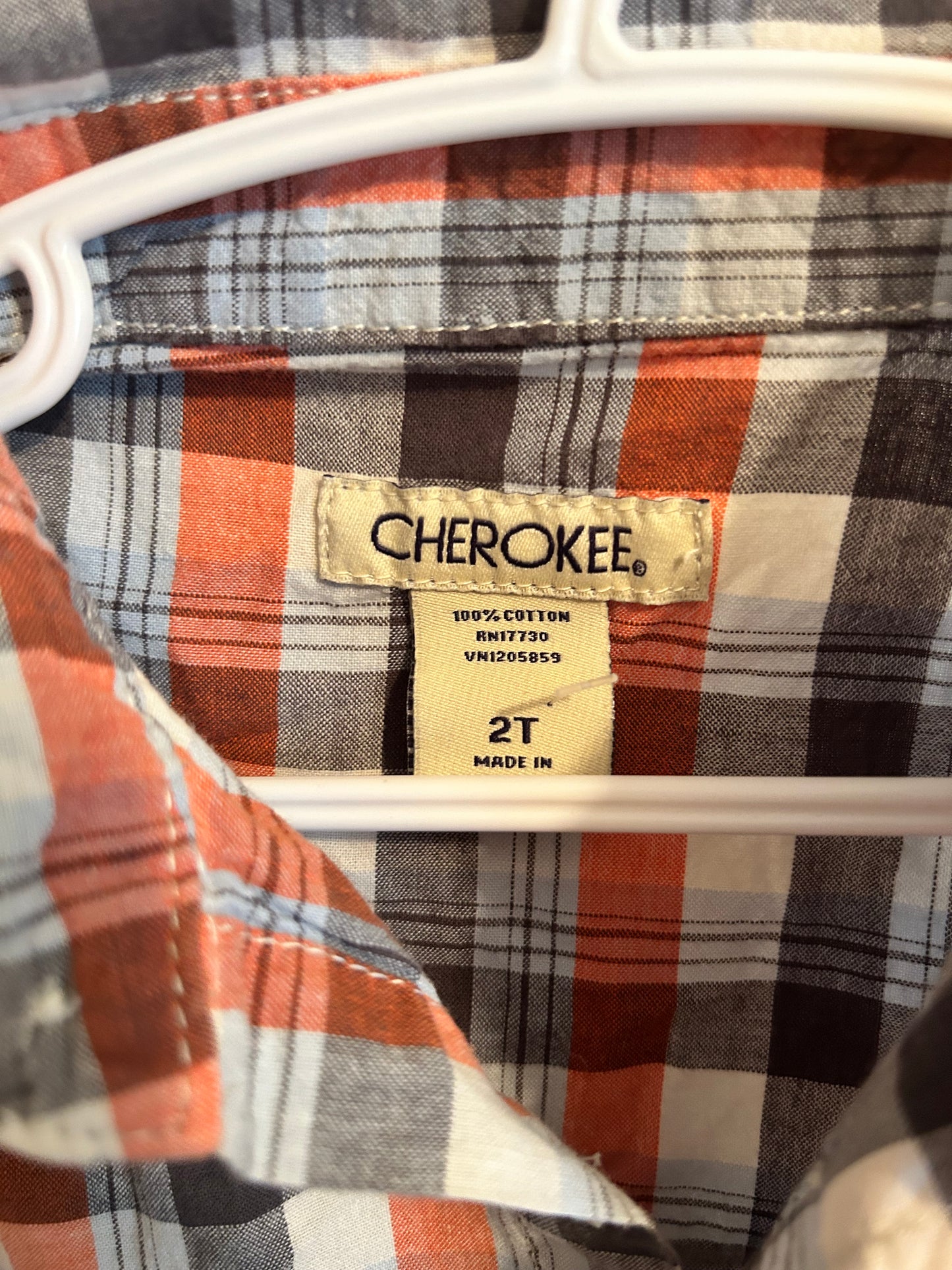 Cherokee 2t orange flannel