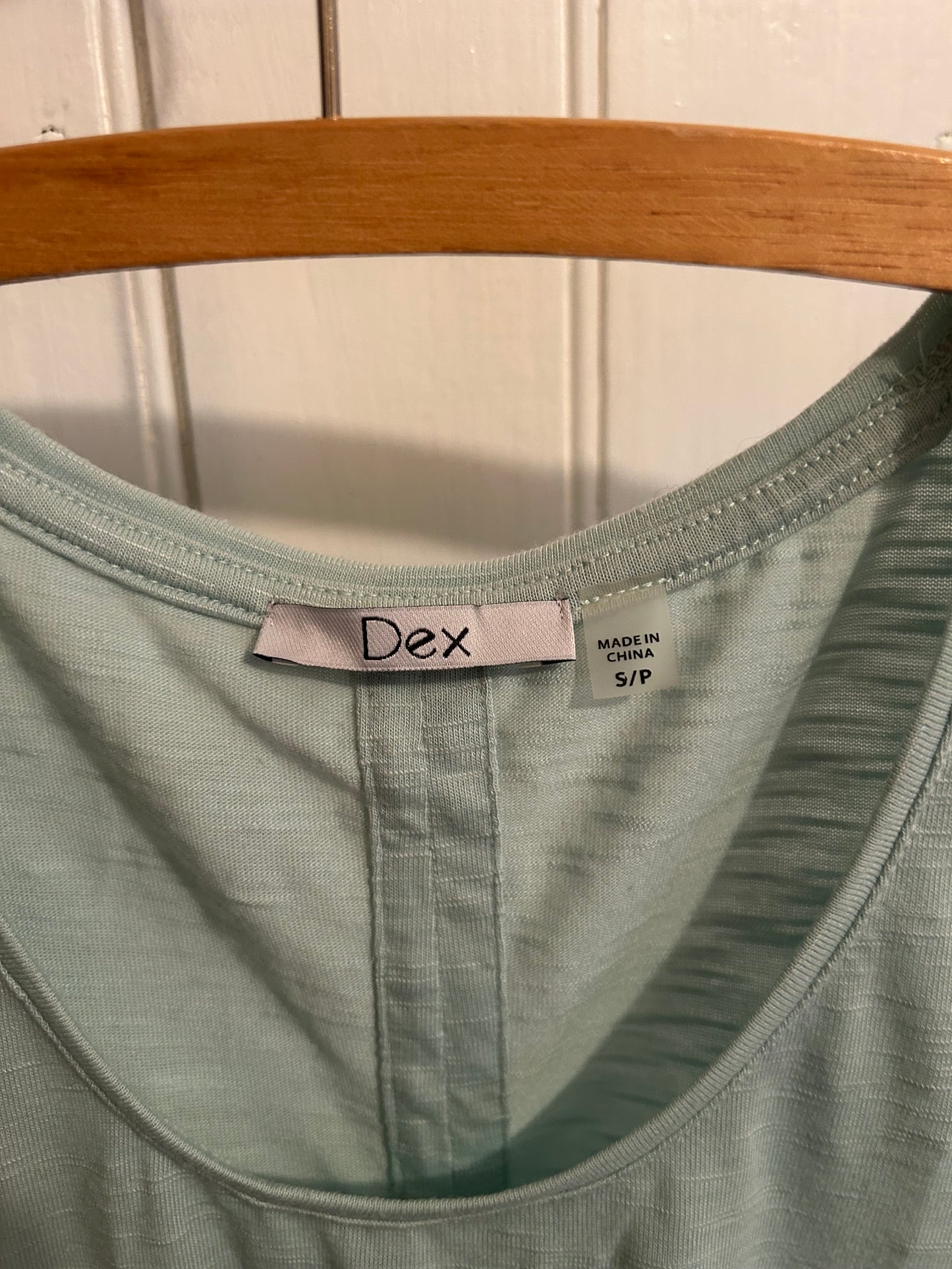 Dex small blue open back tank top