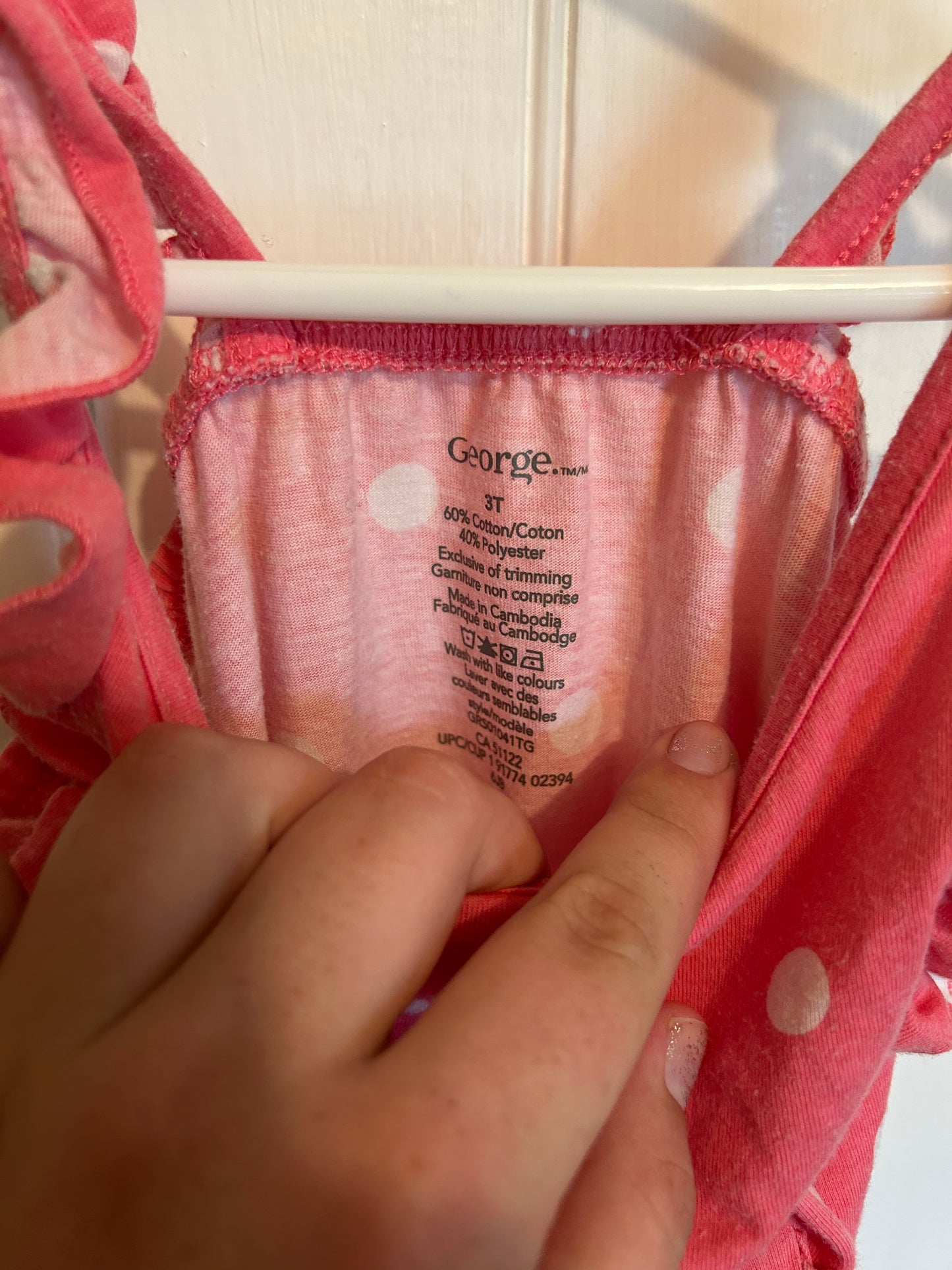 George 3t pink polka dot romper