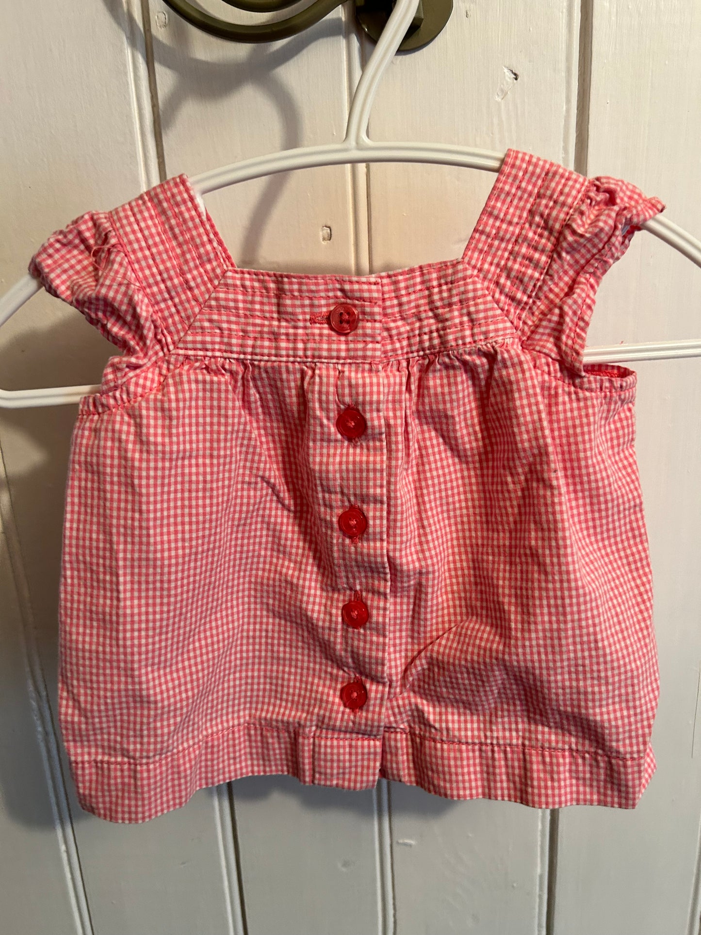 Vintage Oshkosh 3m pink gingham floral top