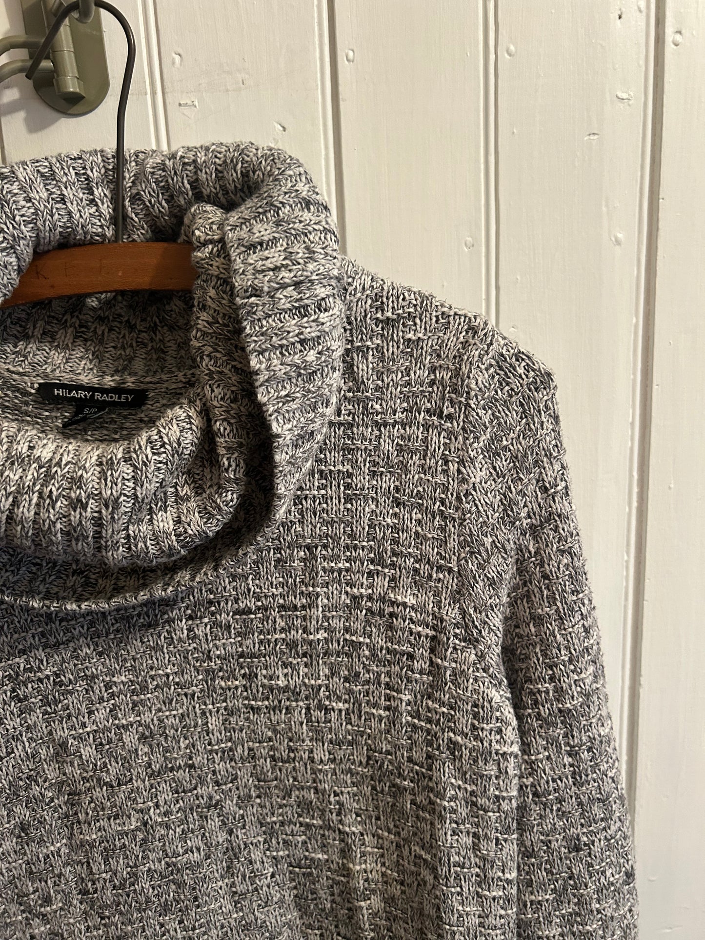 Hilary Radley small grey knit cowl neck sweater
