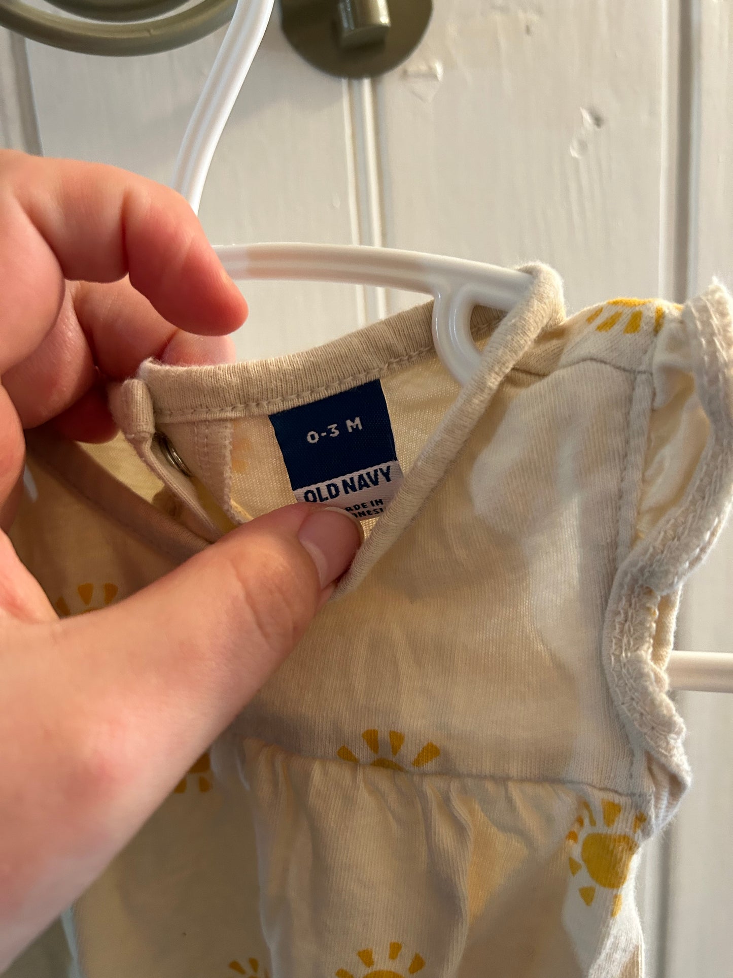 Old navy 0/3m yellow sun romper