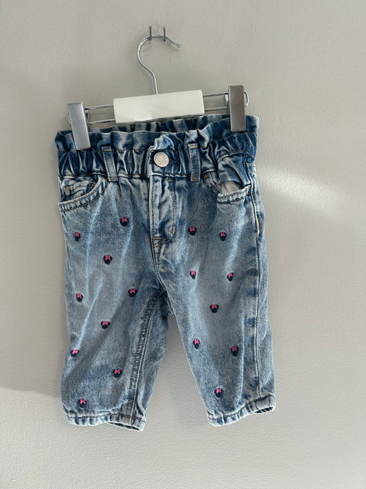 Disney 6/12m Minnie embroidery jeans