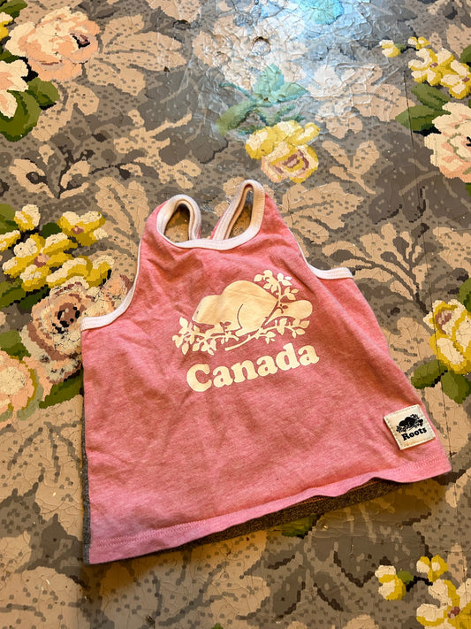 Roots 3/6m pink tank top