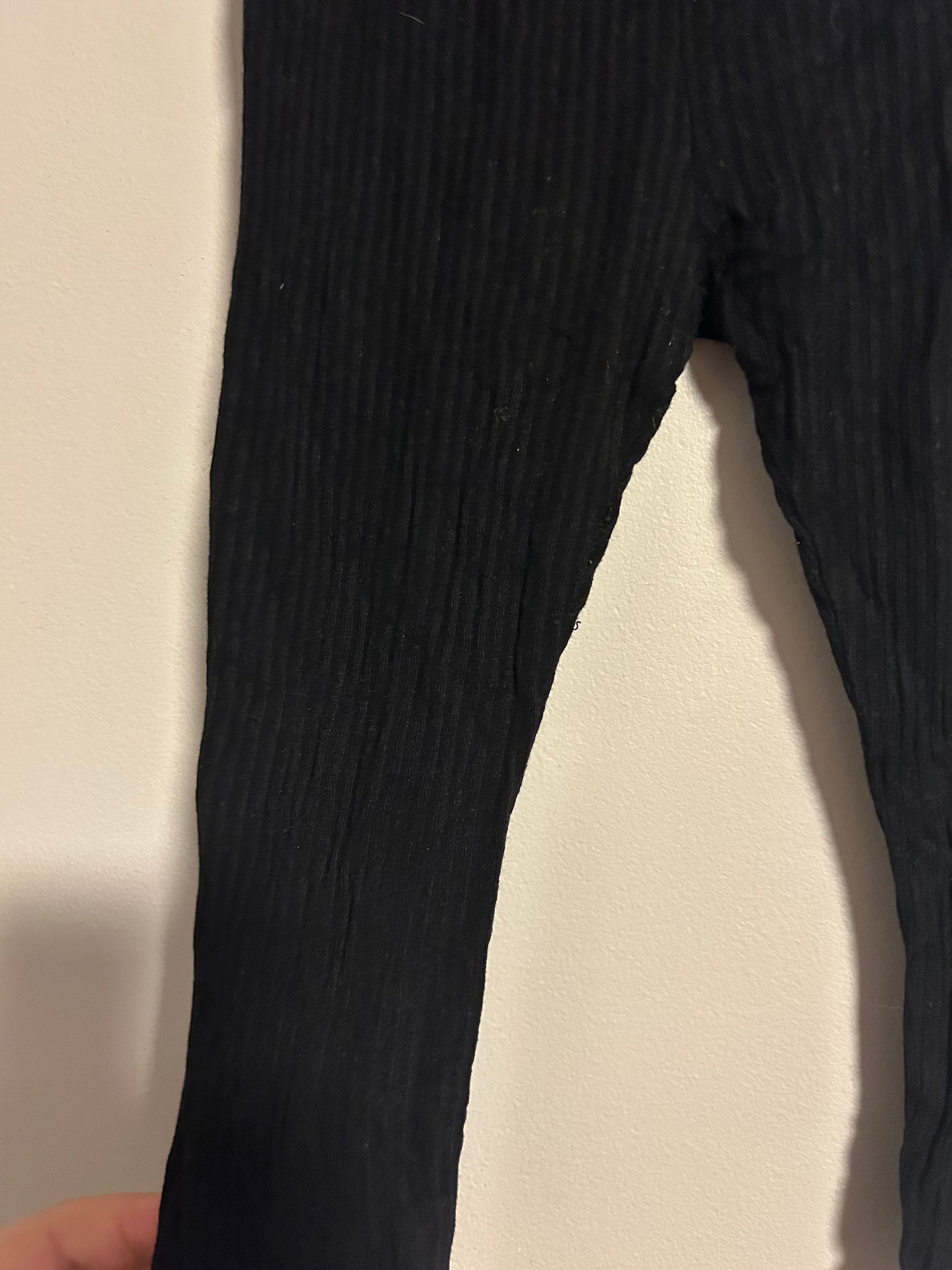 9m black ribbed leggings