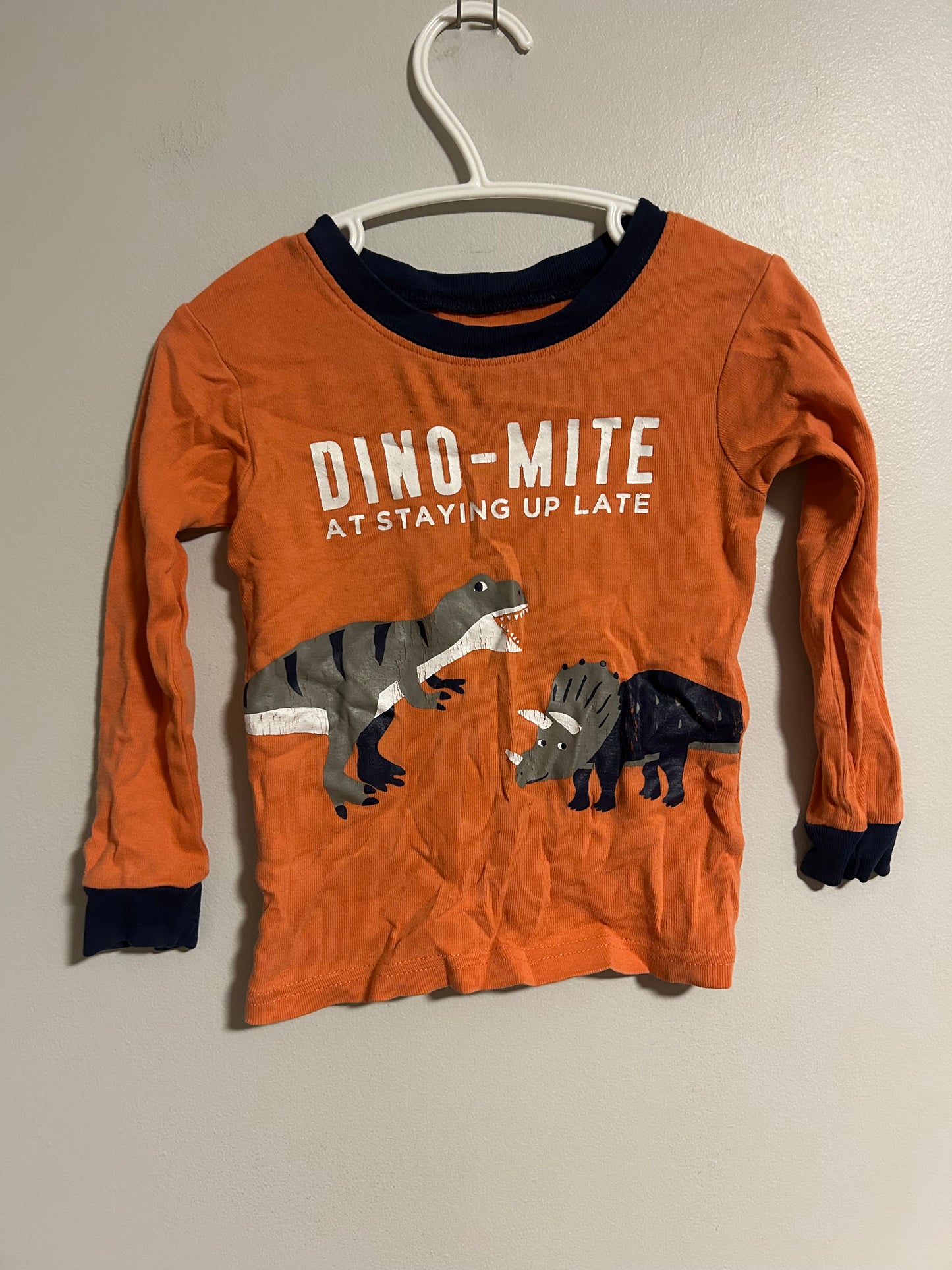 Carters 2t orange Dino 2pc sleep set