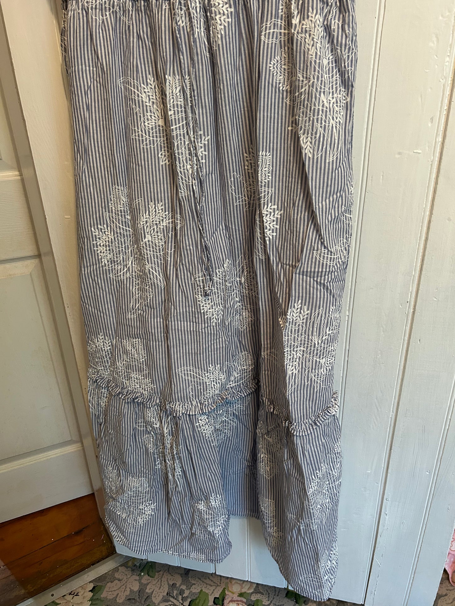 Joe fresh large blue floral stripe maxi dress
