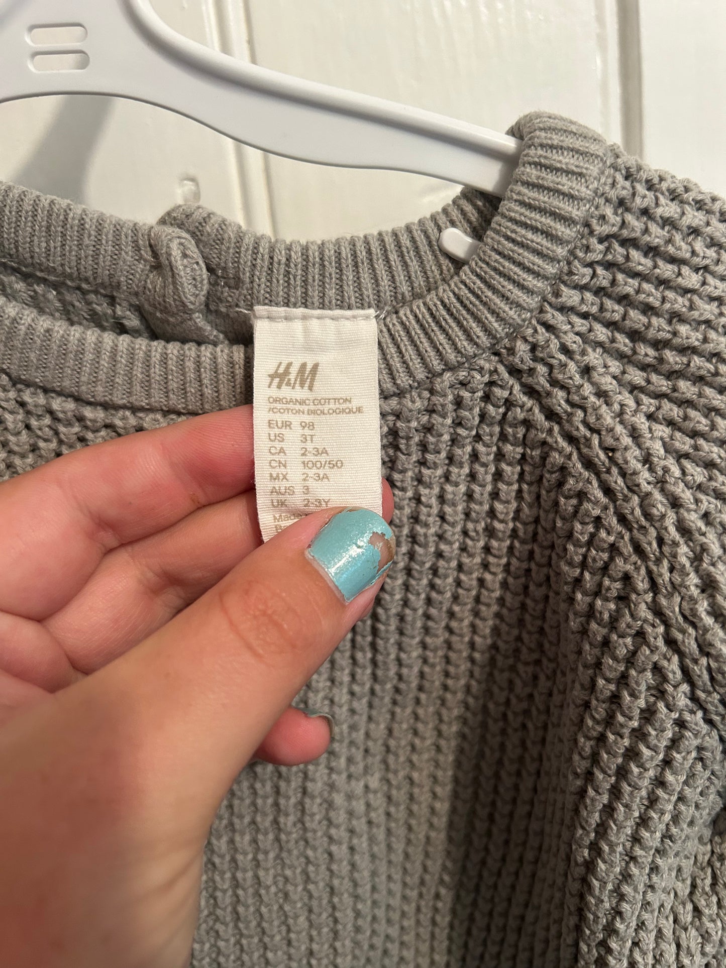 H&M 3t grey knit sweater