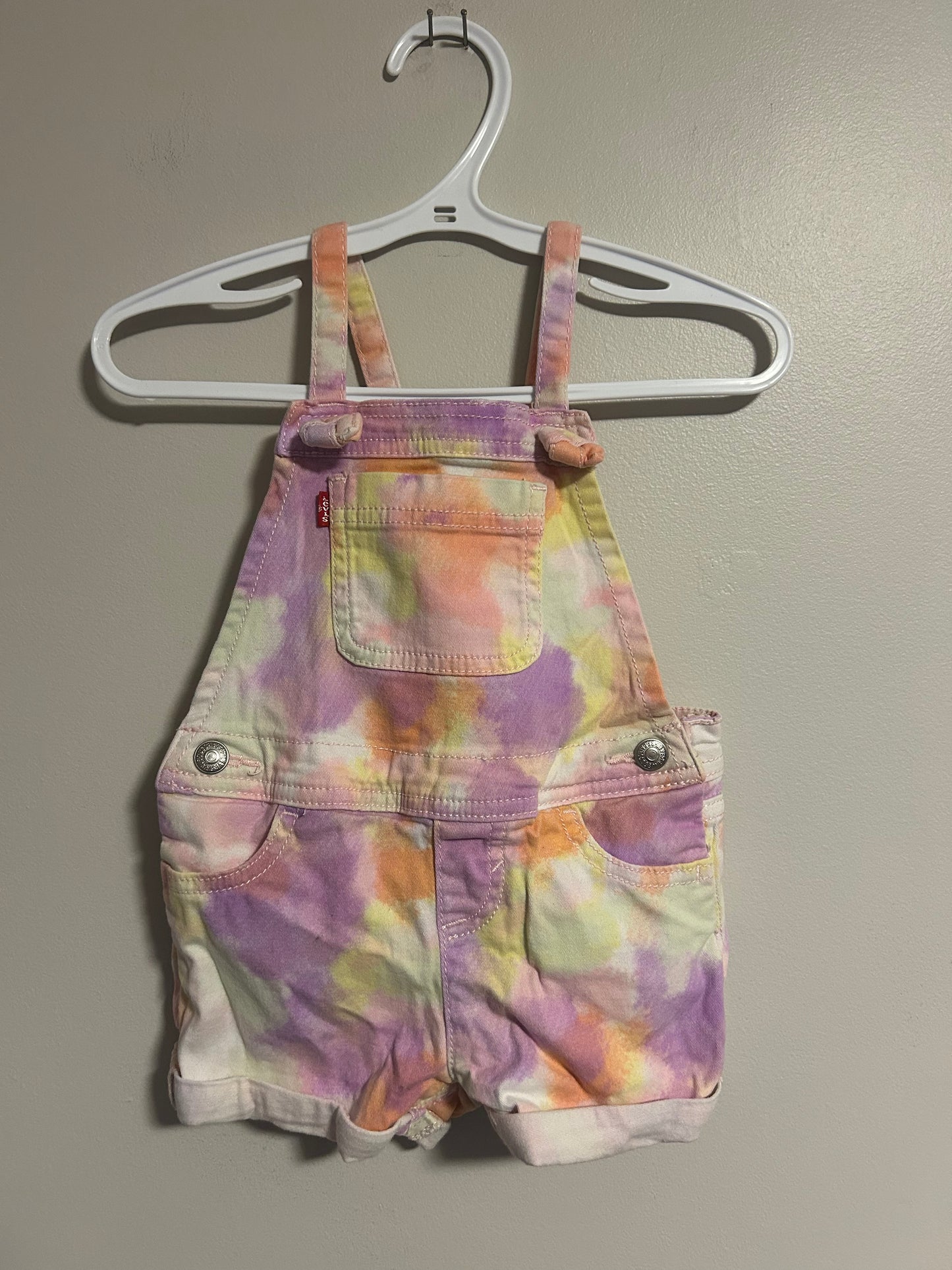 Levi 18m tie dye overalls