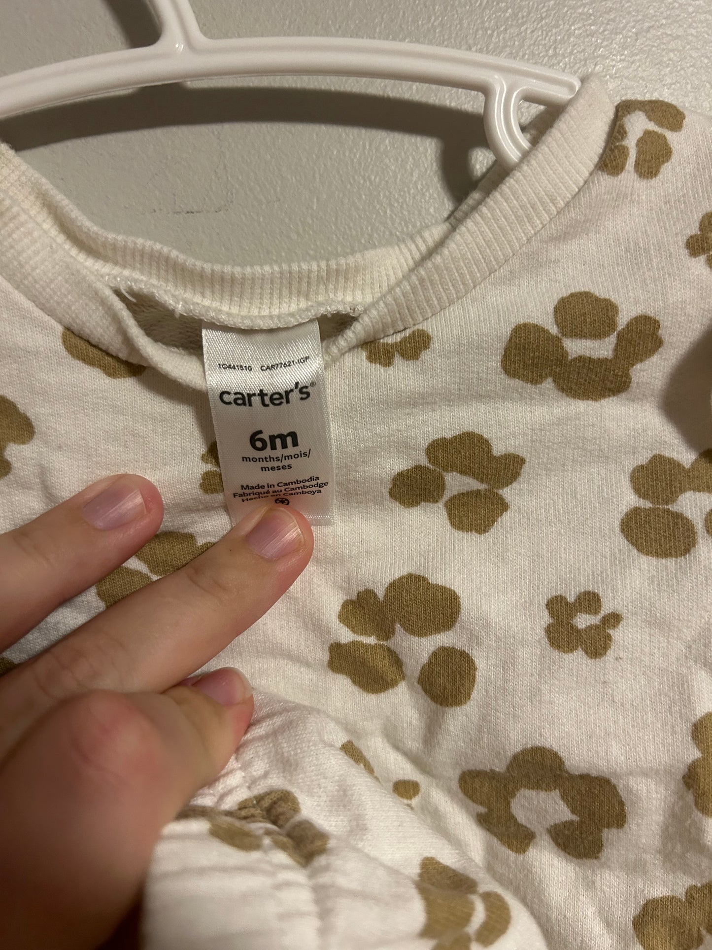Carters 6m brown & tan cheetah sweater set