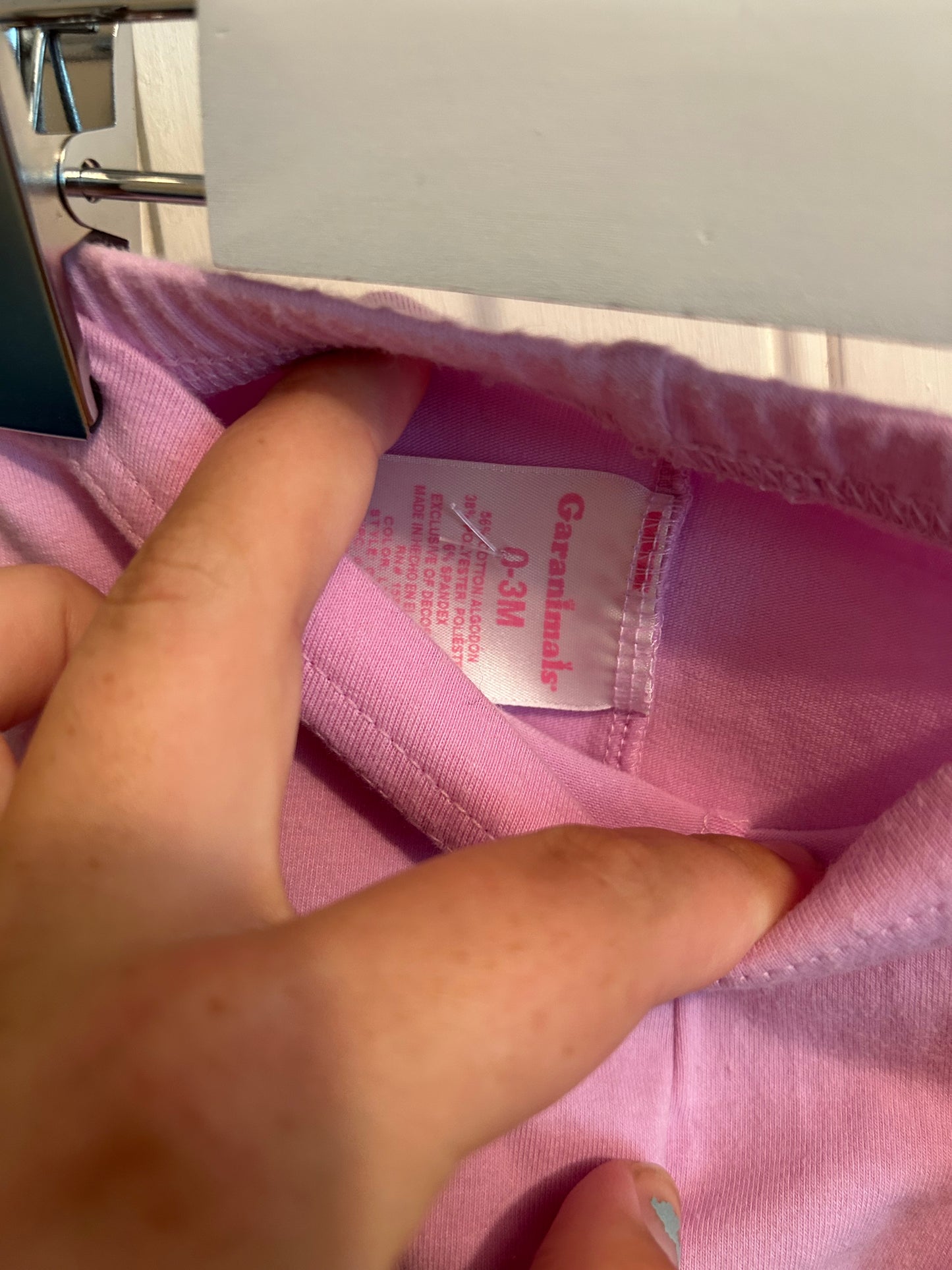 Garanimals 0/3m pink lace trim leggings