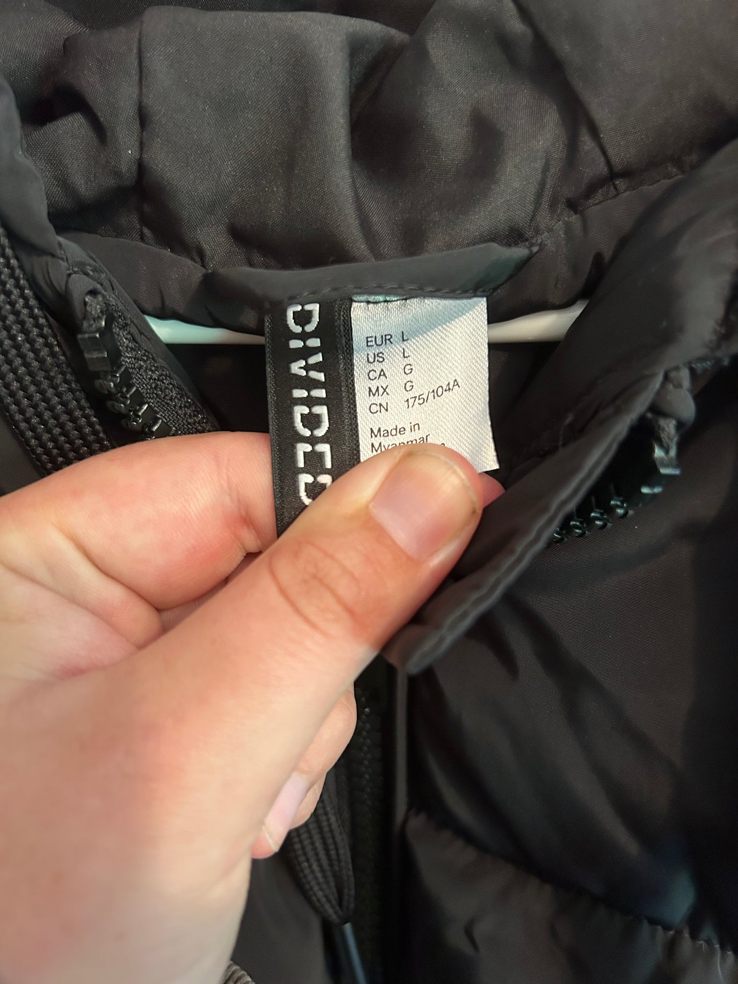 Divided H&M large black knee length puffer winter jacket