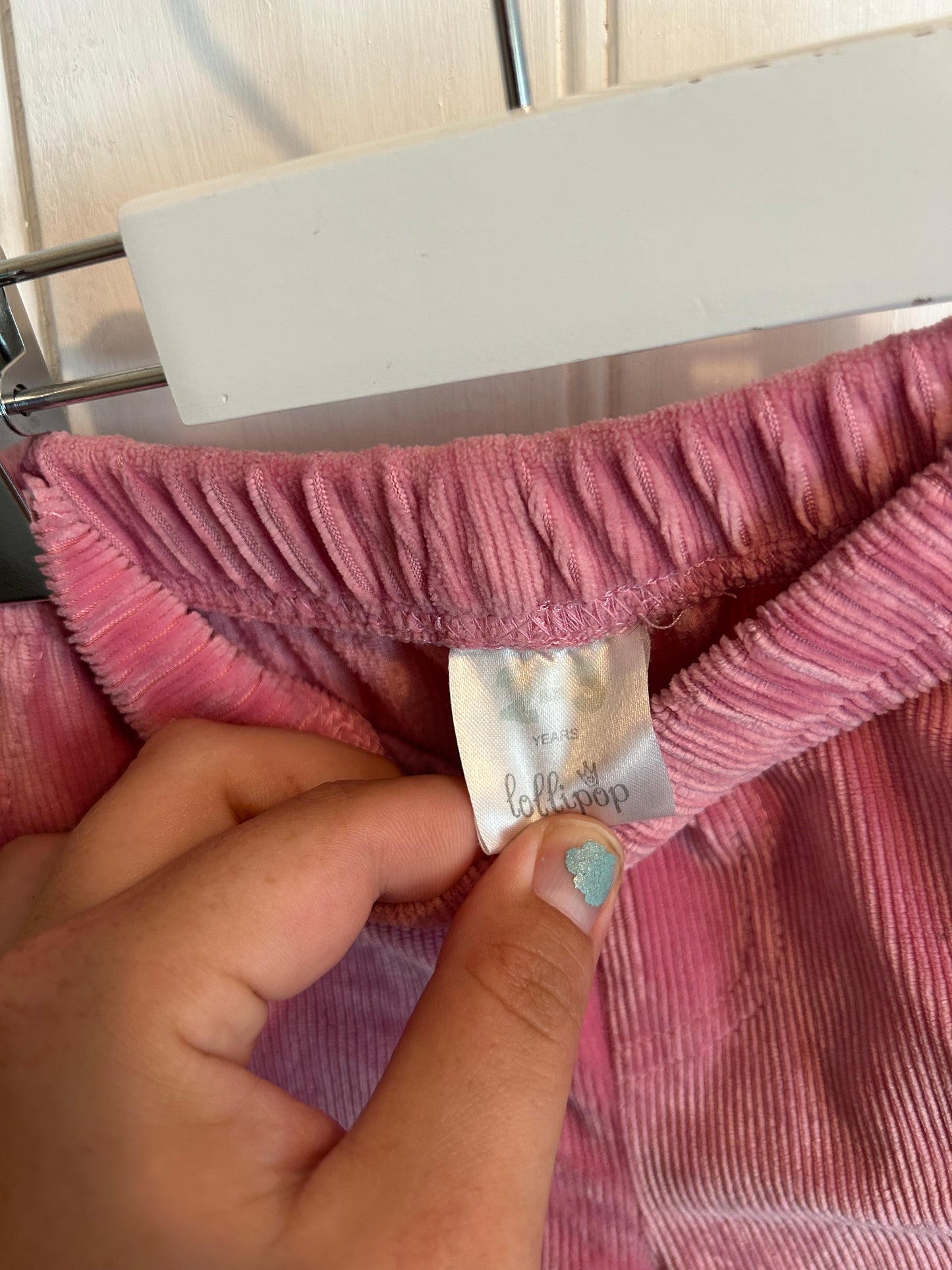 Lollipop 2/3t pink ribbed velvet leggings