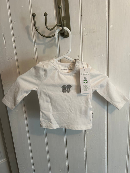 NEW Noppies 1/2m white flower long sleeve top