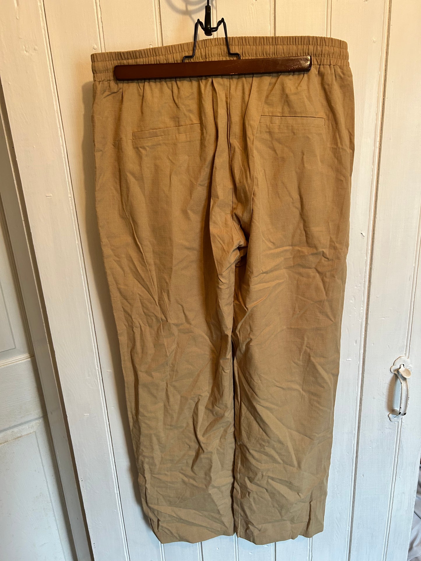 NEW Molly bracken medium tan woven linen like pant