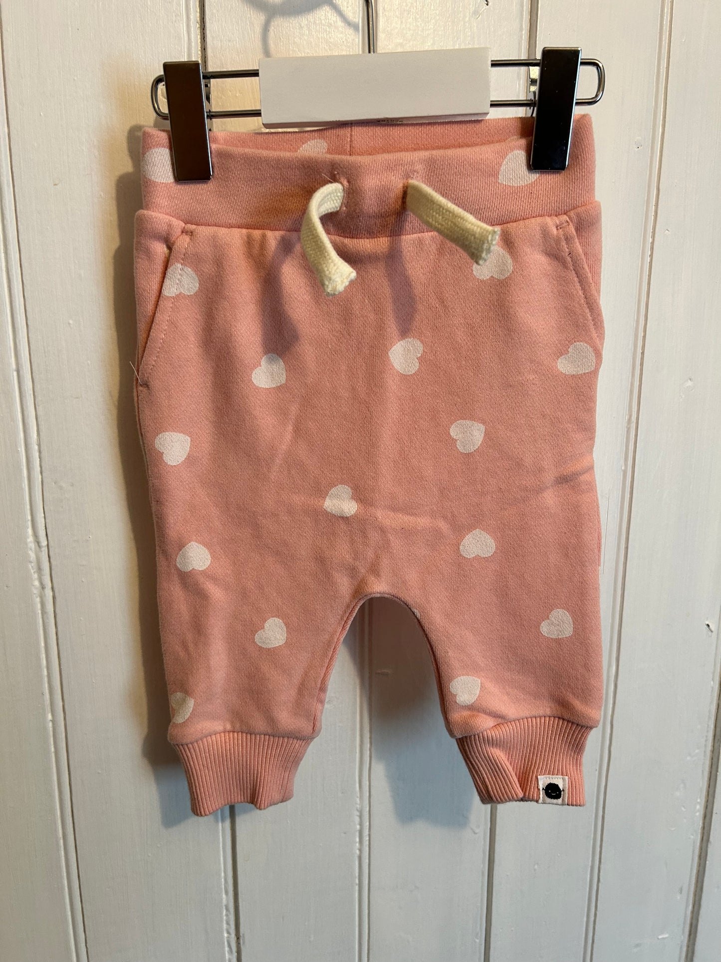 Rise little earthling 3/6m pink heart joggers