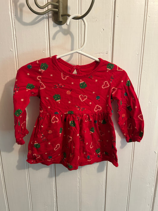 George 3/6m Christmas peplum top