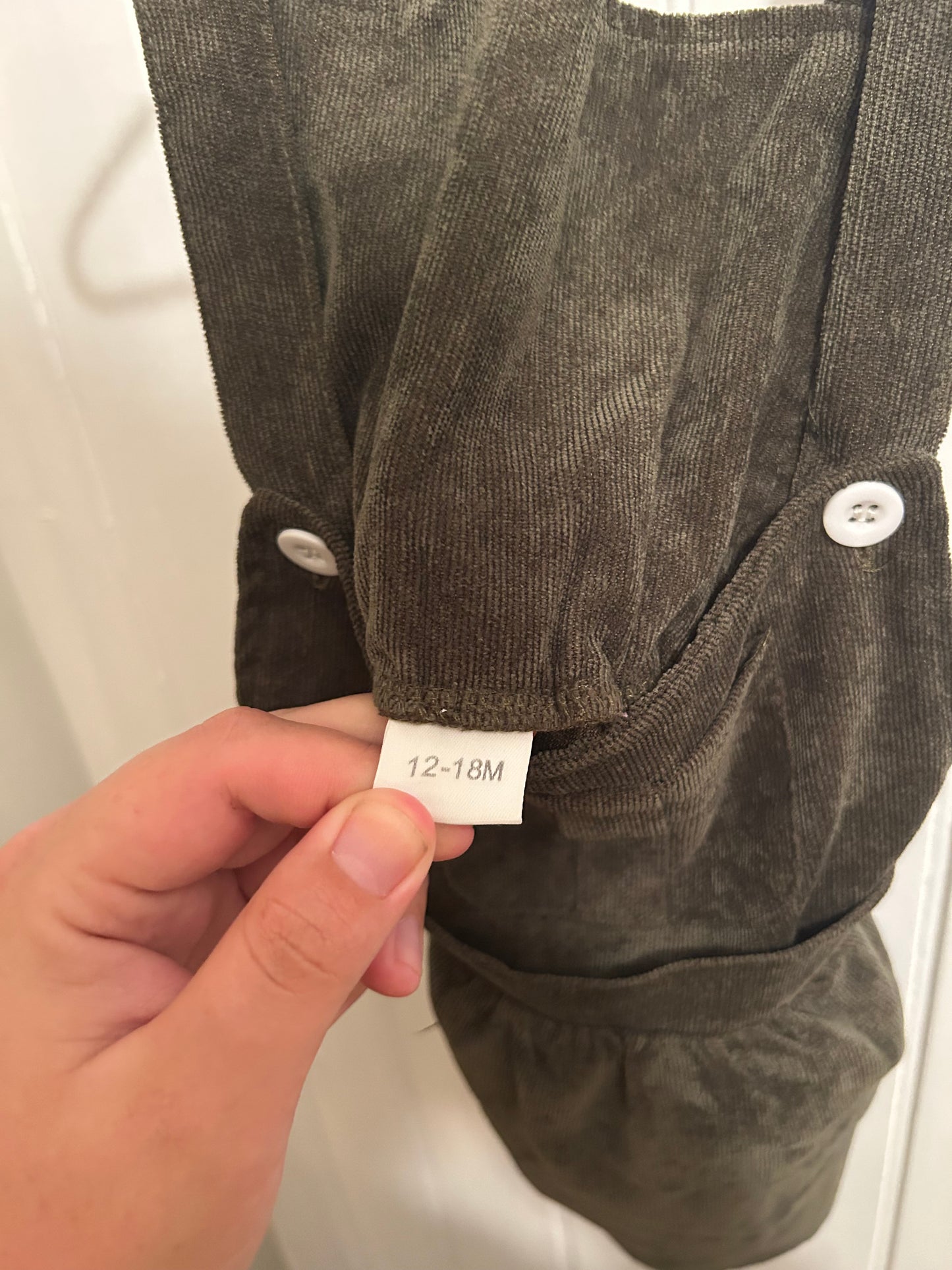 12/18m green velvet skirted overalls