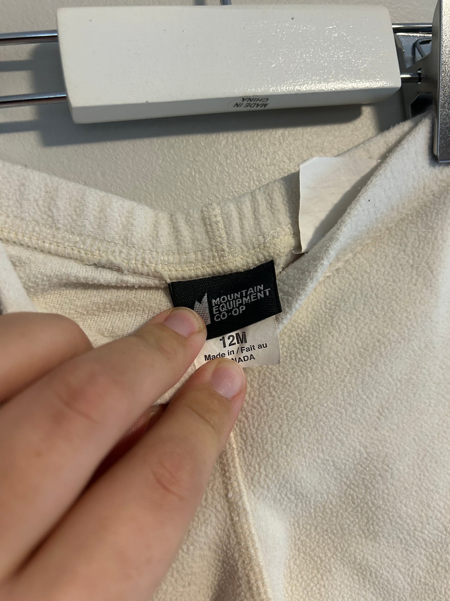 MEC 12m white fleece pants