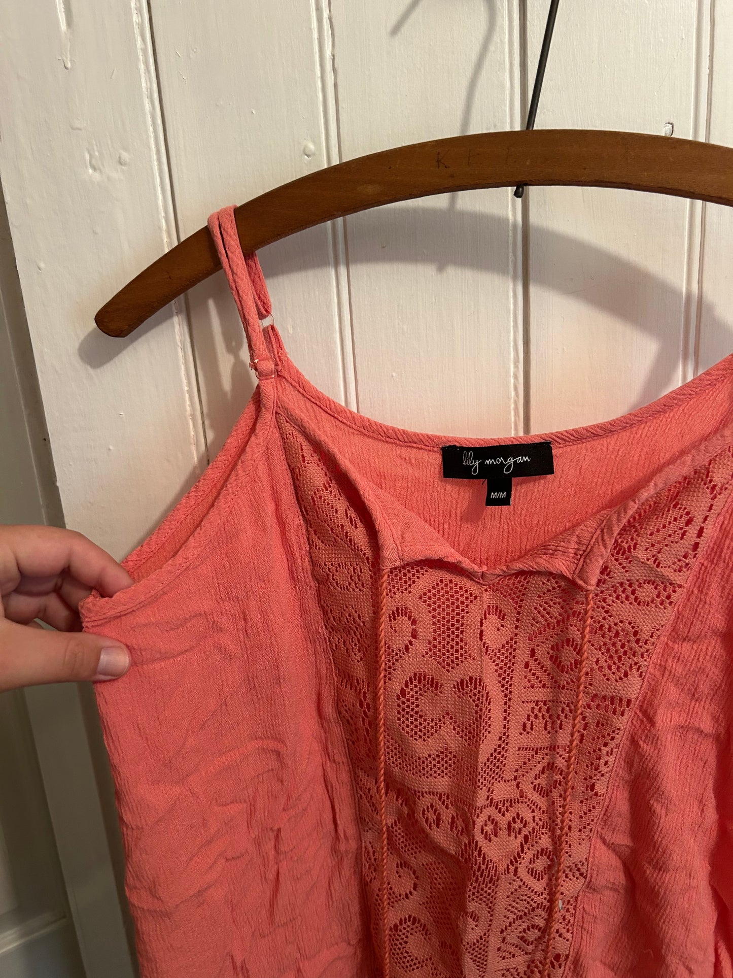 Lily Morgan medium pink lace tank top