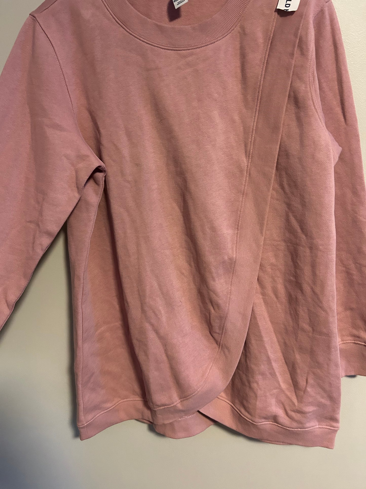 NEW old navy large maternity pink open swoop sweater