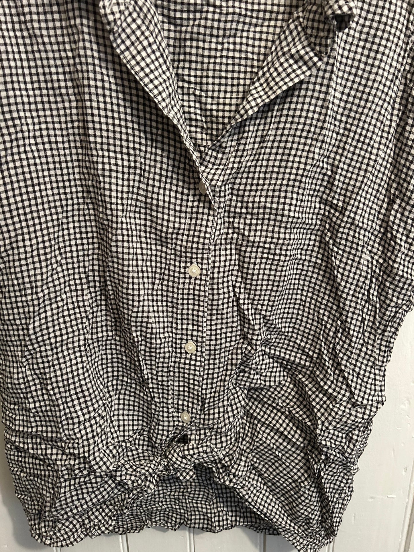 George xs black & white checkered tie top