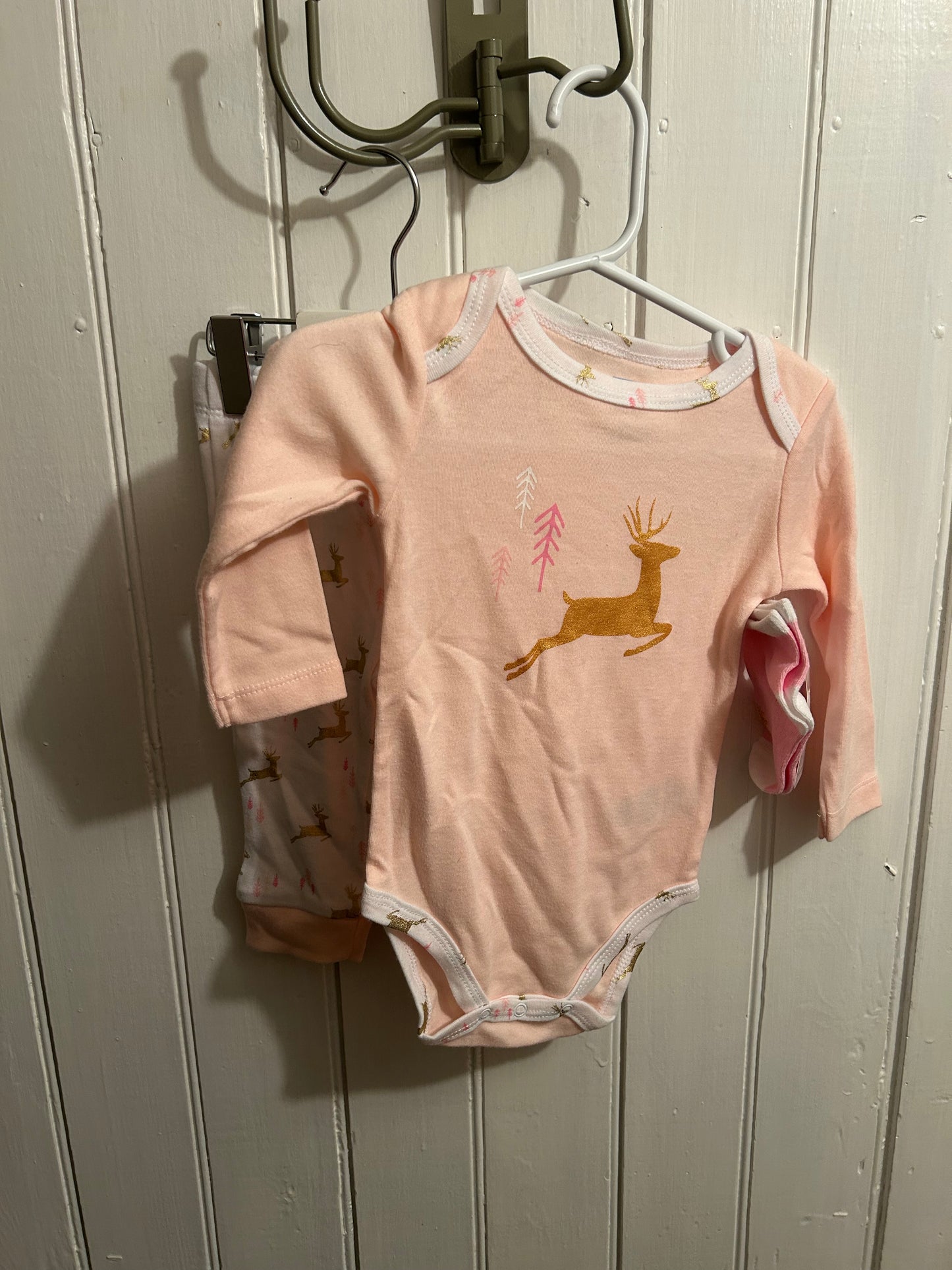 NEW Baby mode 3/6m pink deer set