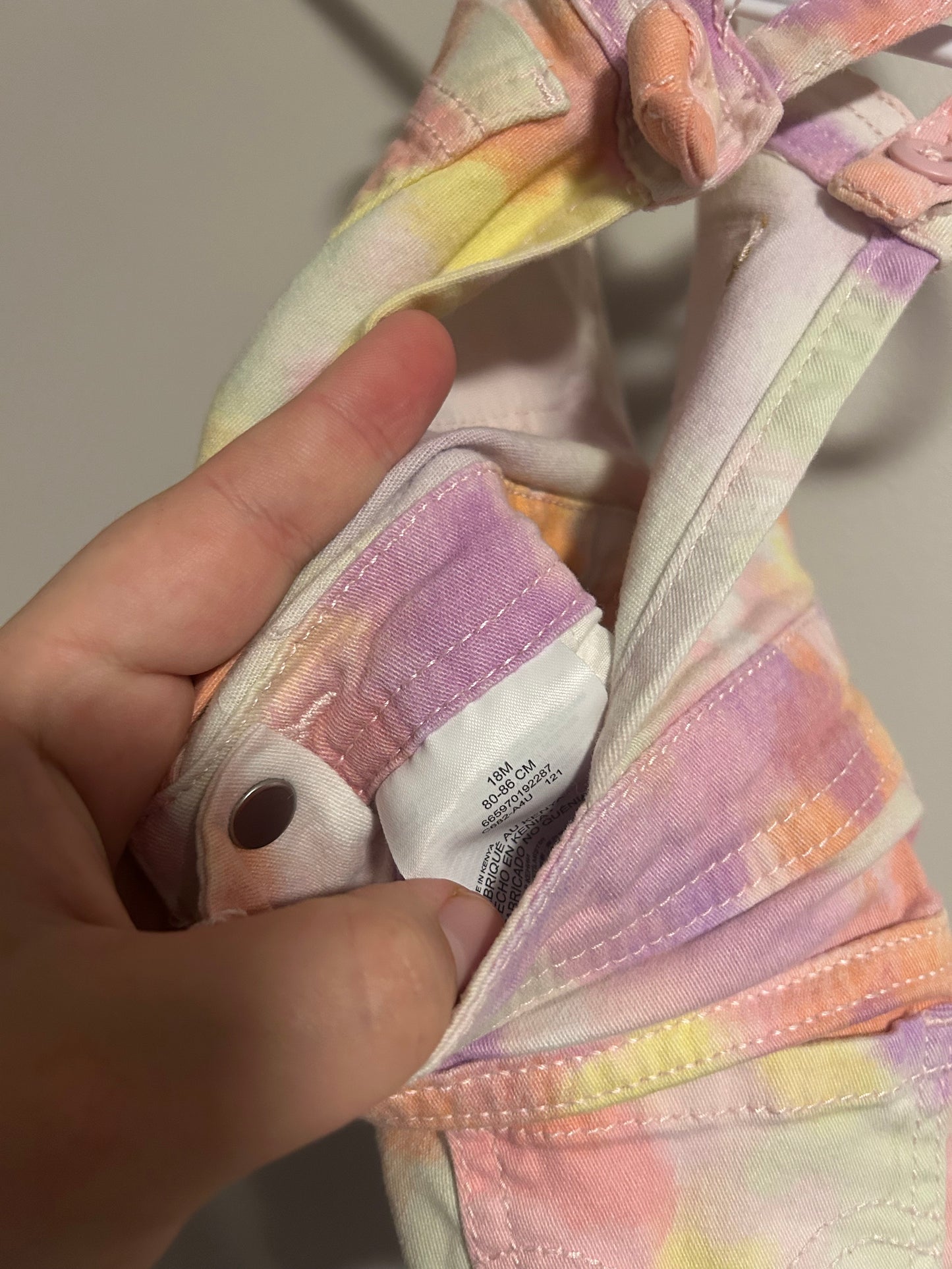 Levi 18m tie dye overalls