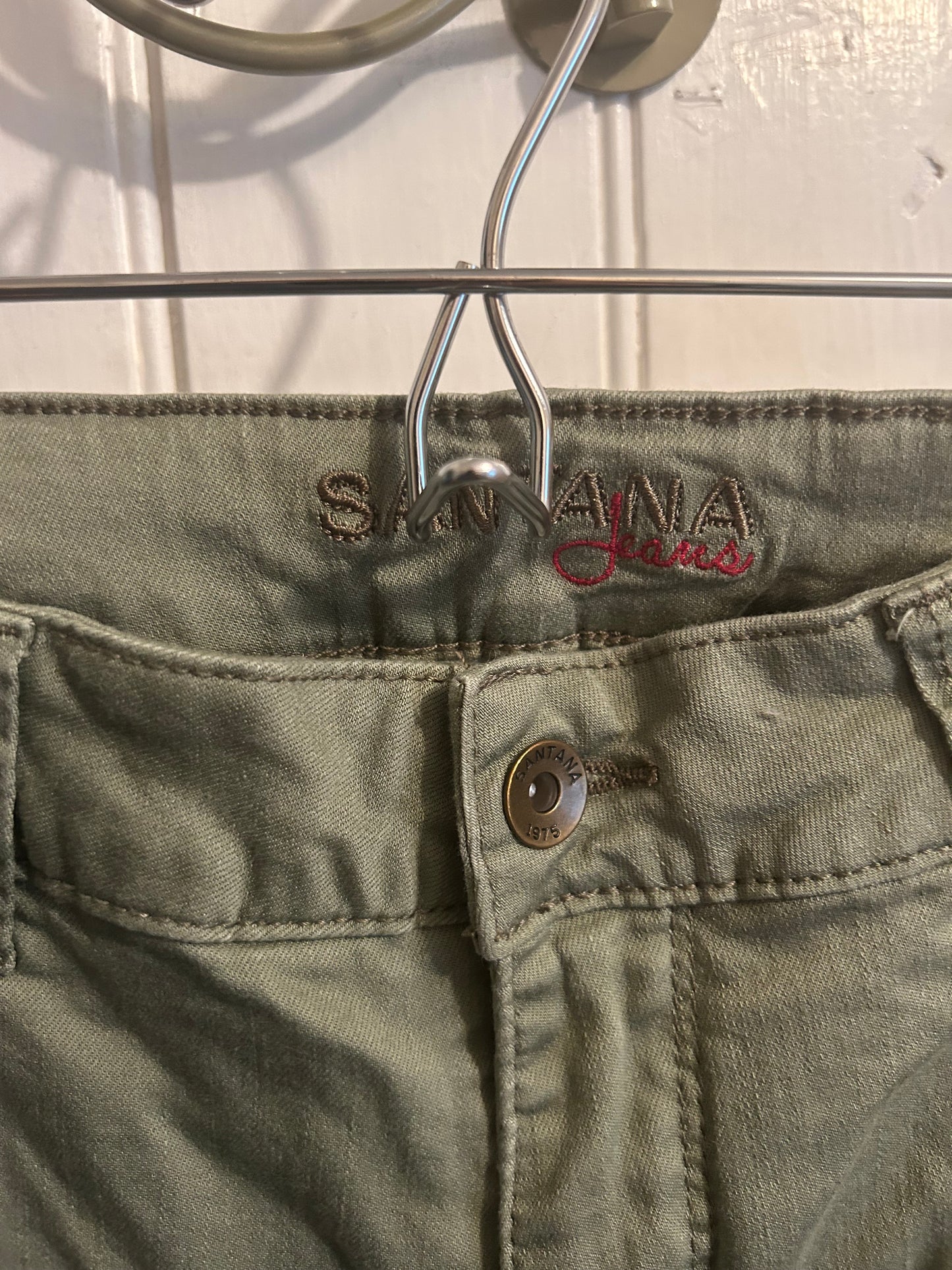 Santana 12 green denim capris