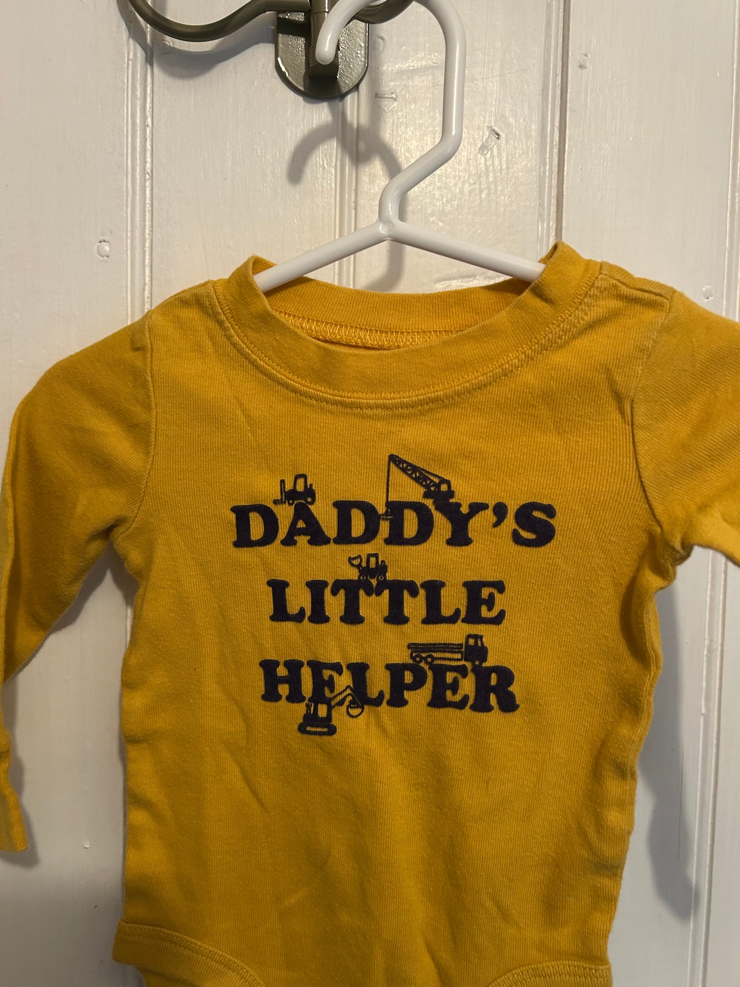 Carters 6m yellow daddy’s helper onesie
