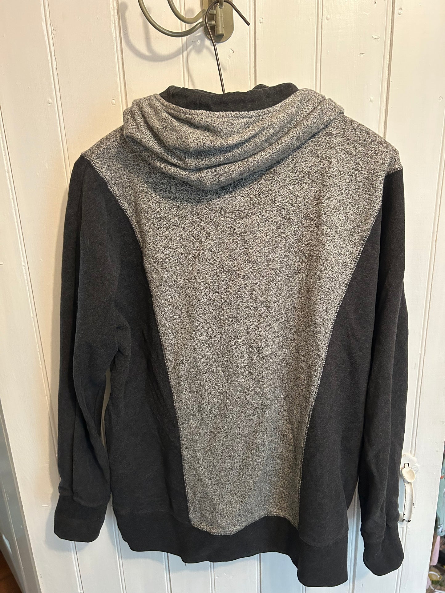Roots medium grey & black cowl neck hoodie